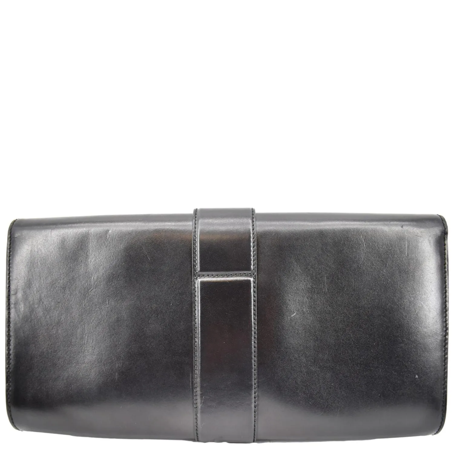 GUCCI Lady Buckle Leather Clutch Black 323653