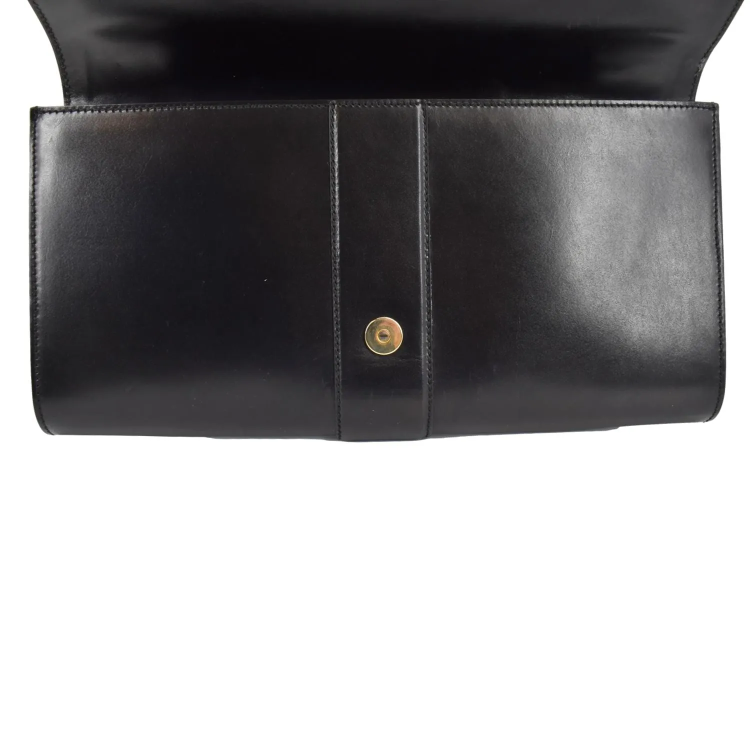 GUCCI Lady Buckle Leather Clutch Black 323653