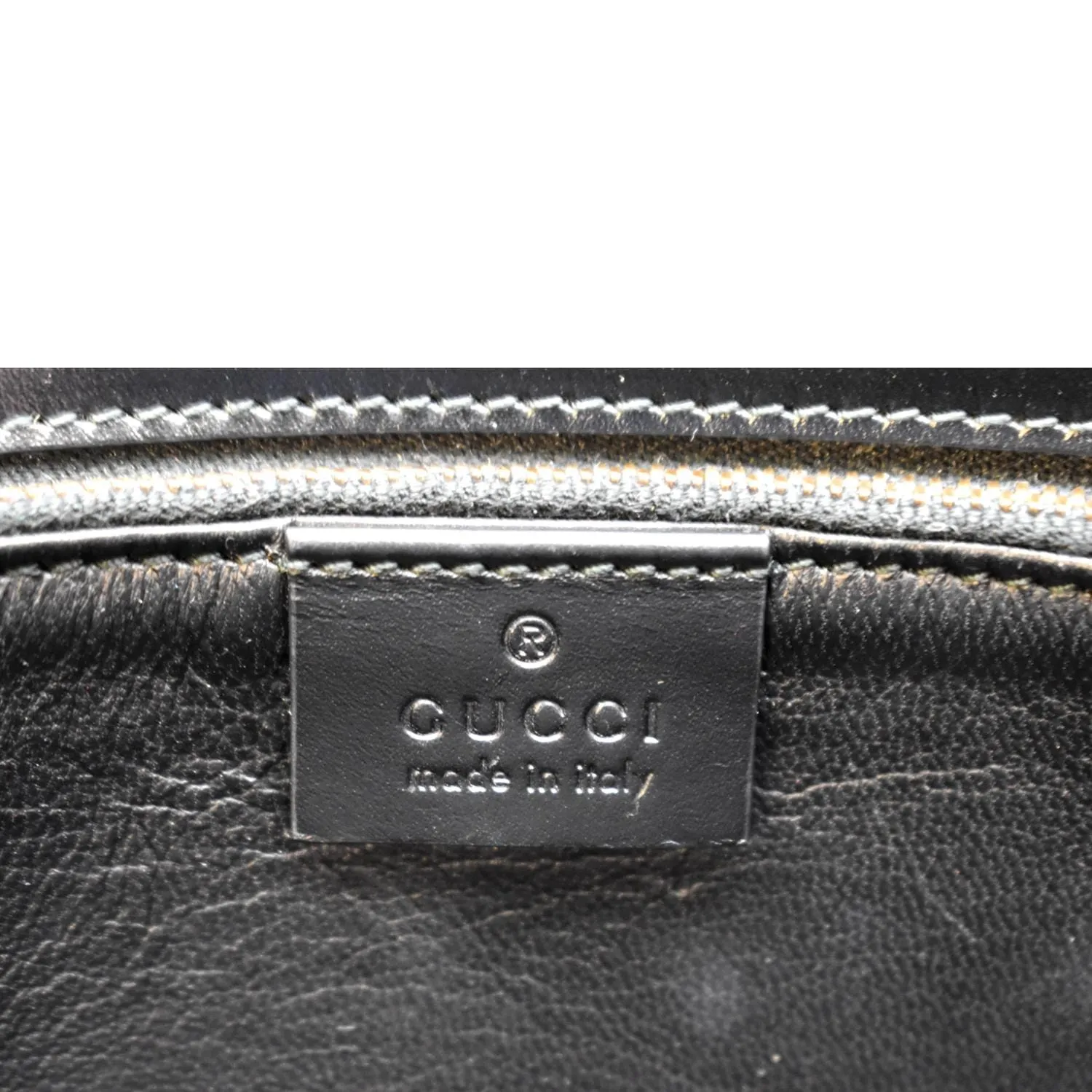 GUCCI Lady Buckle Leather Clutch Black 323653