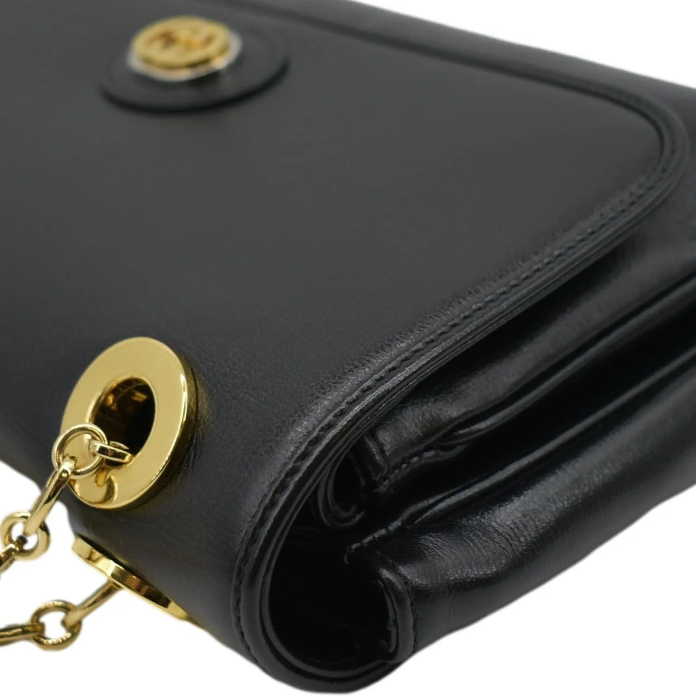 GUCCI Linea Marina Small Chain Leather Shoulder Bag Black 576421