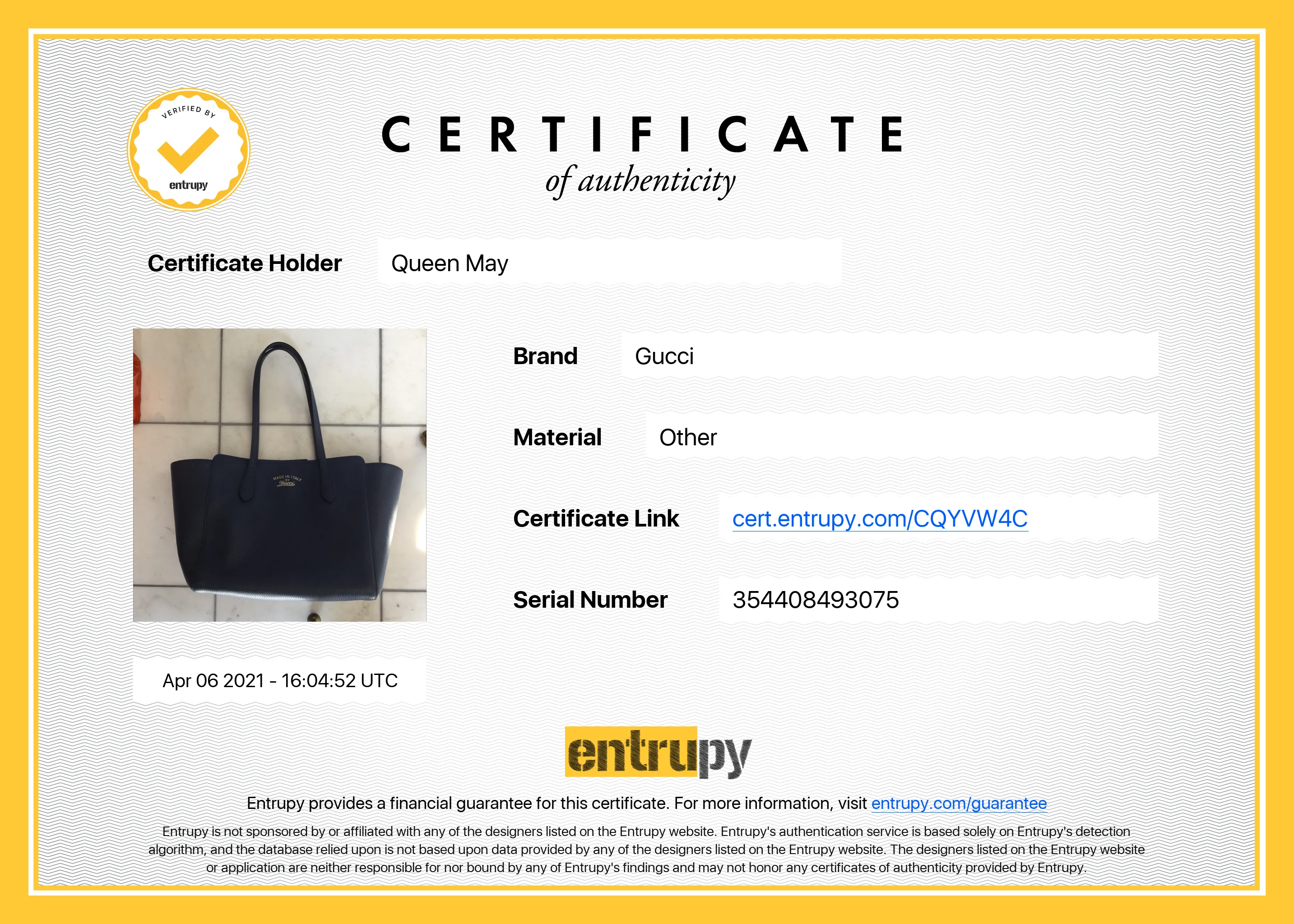 Gucci Small Leather Swing Tote