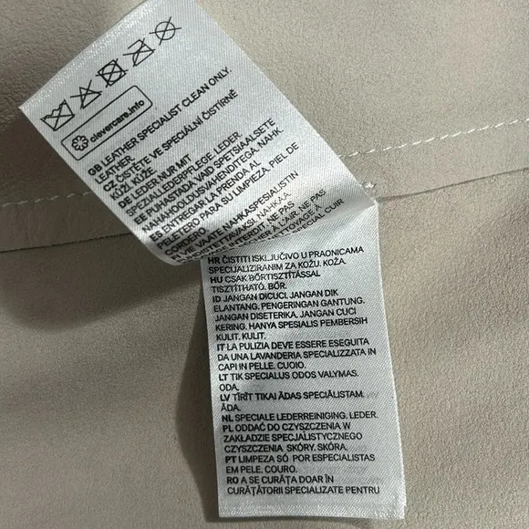 H&amp;M Premium Selection Calf-length cream wrap over skirt in leather size 34 US 4