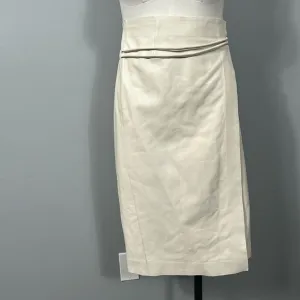 H&amp;M Premium Selection Calf-length cream wrap over skirt in leather size 34 US 4