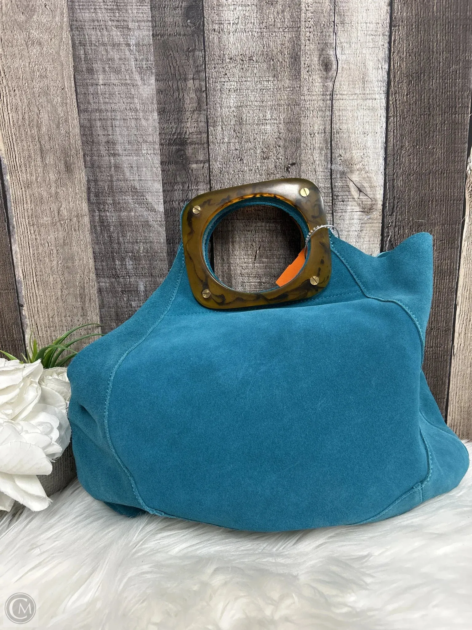 Handbag Leather By Anthropologie, Size: Medium