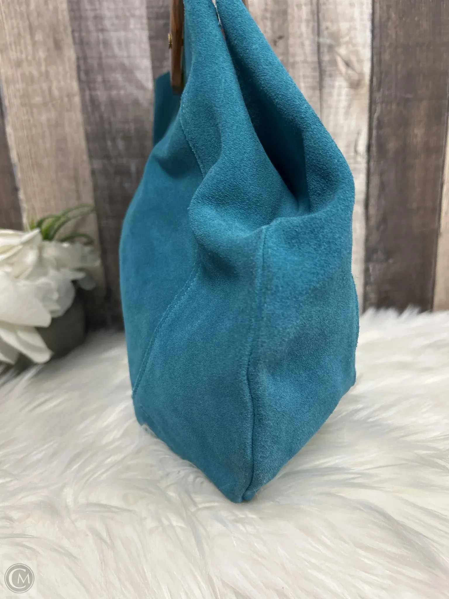Handbag Leather By Anthropologie, Size: Medium