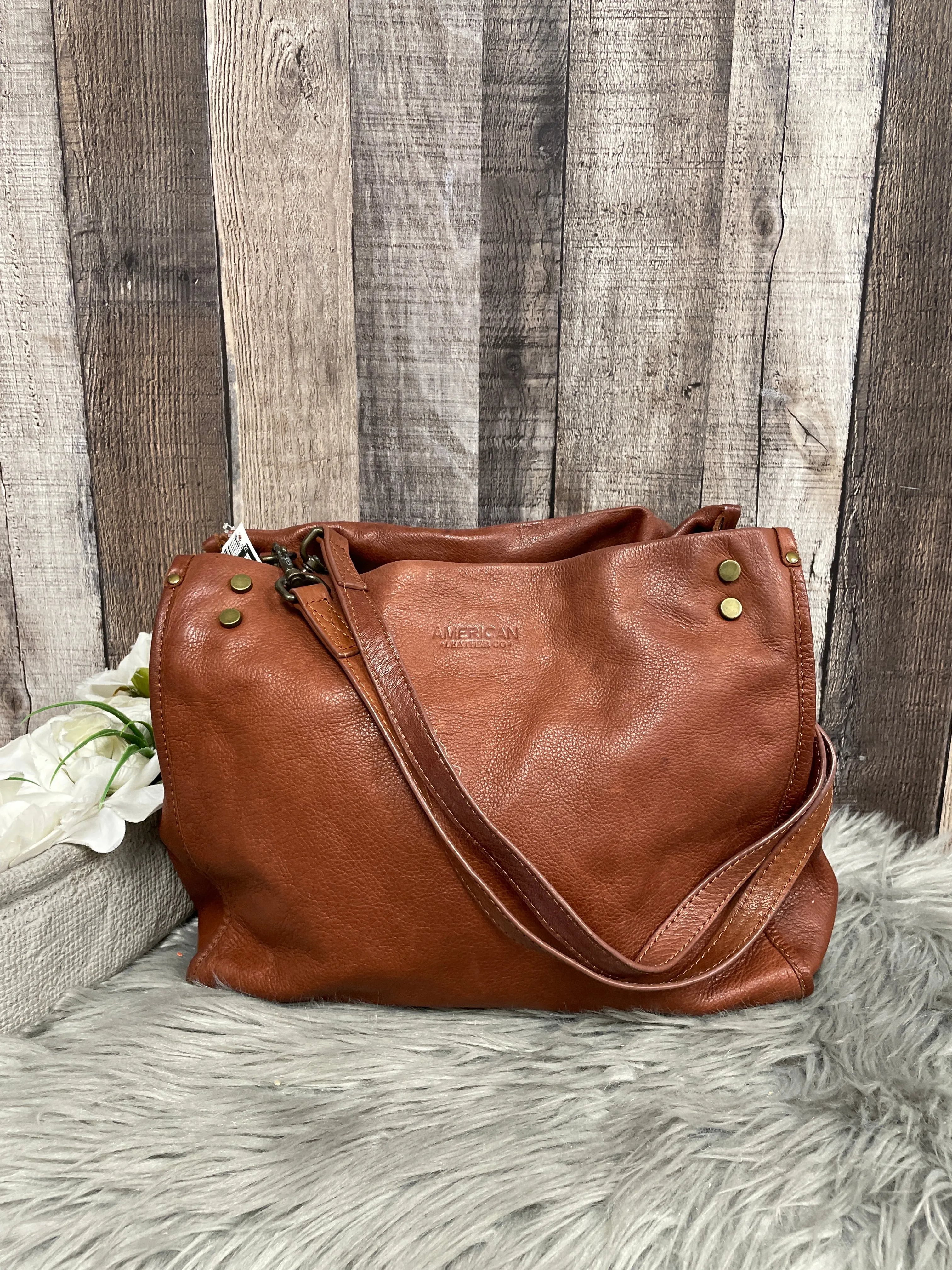Handbag Leather By Cme, Size: Medium