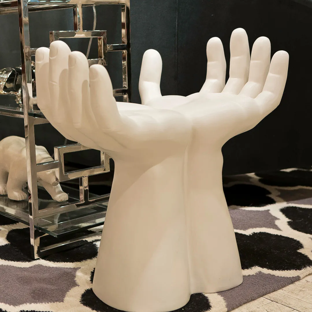 Hands Stool, Matte White - Global Views