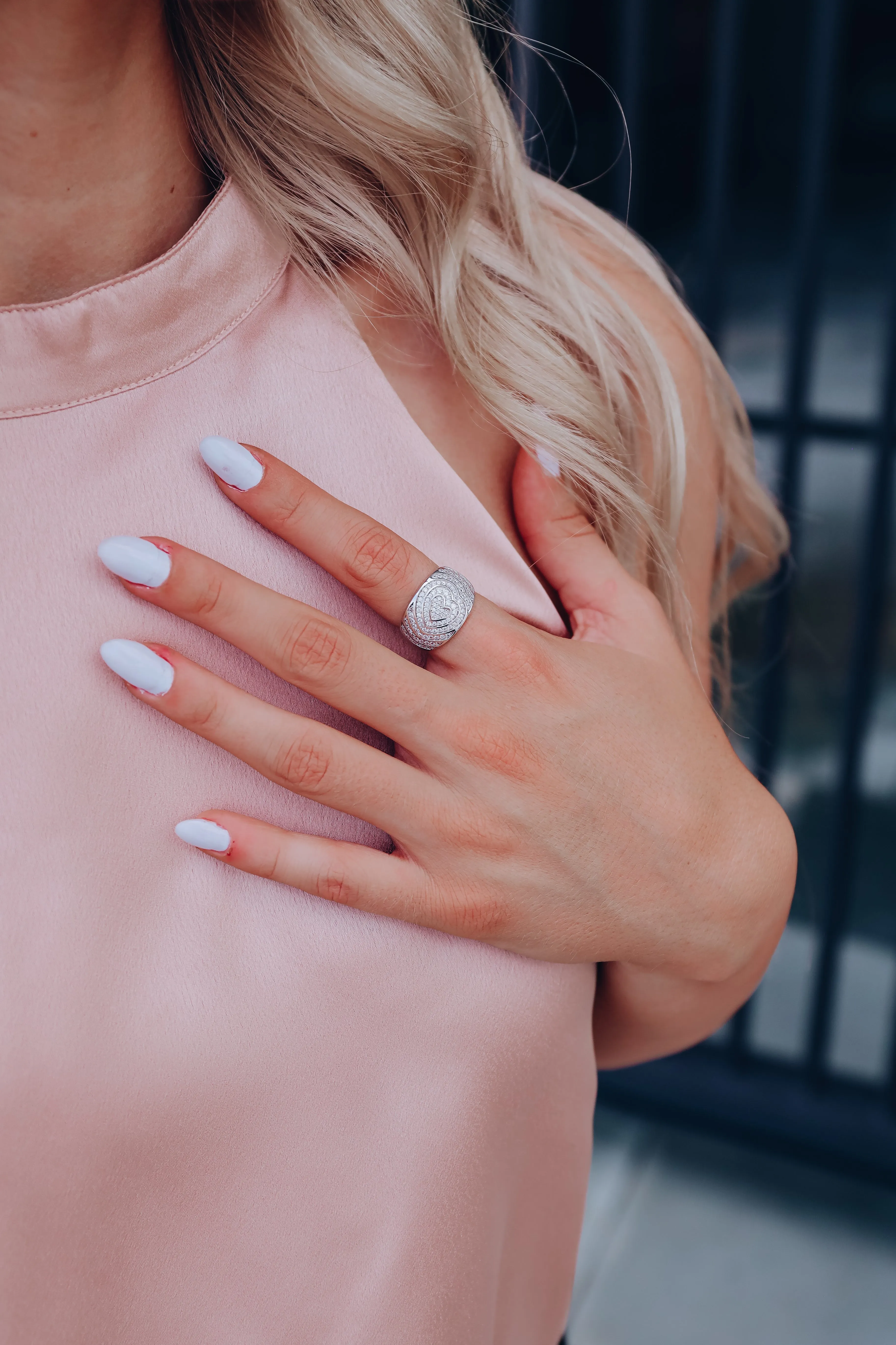 Hattie Heart Crystal Statement Ring