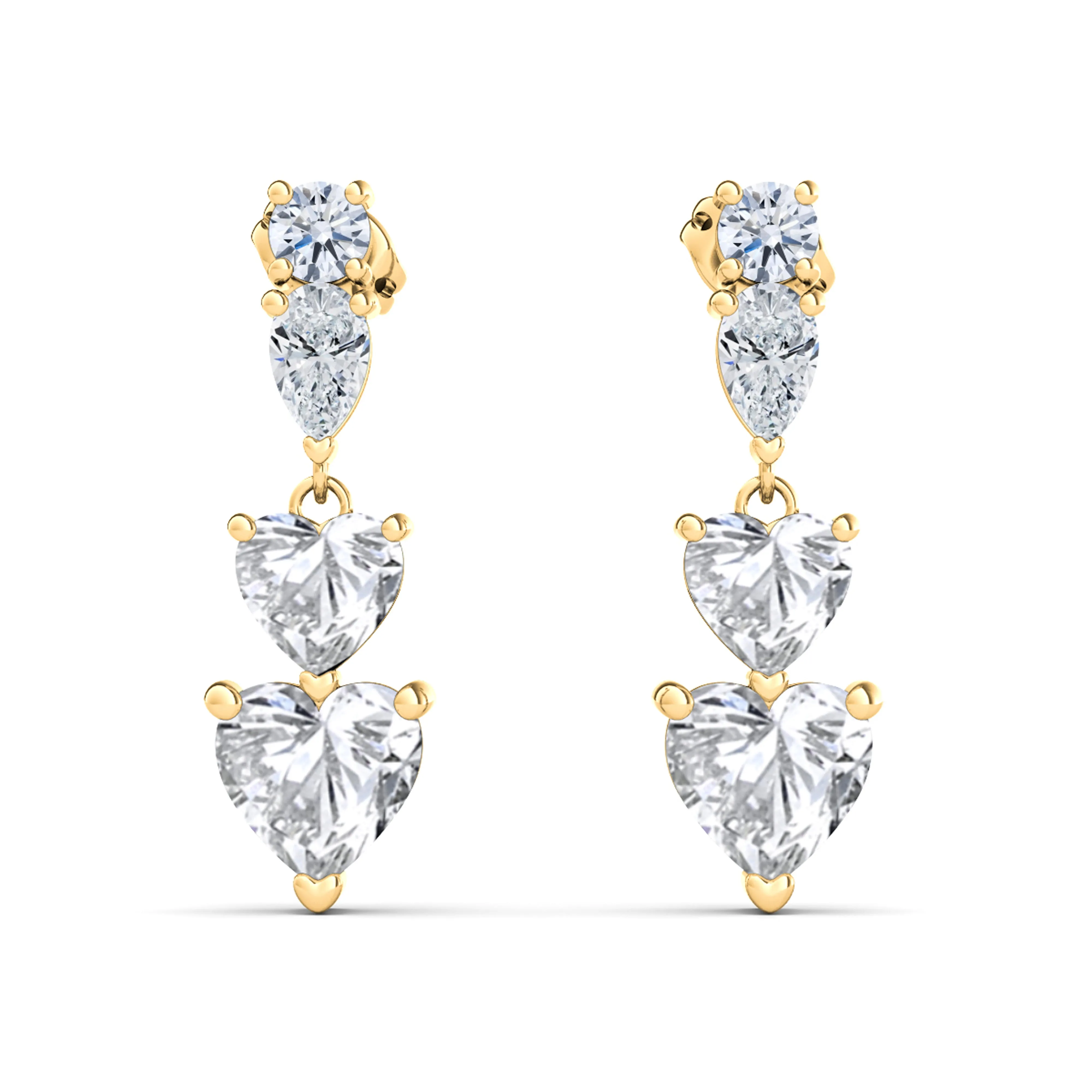 Heart Shape Diamond Drop Earrings