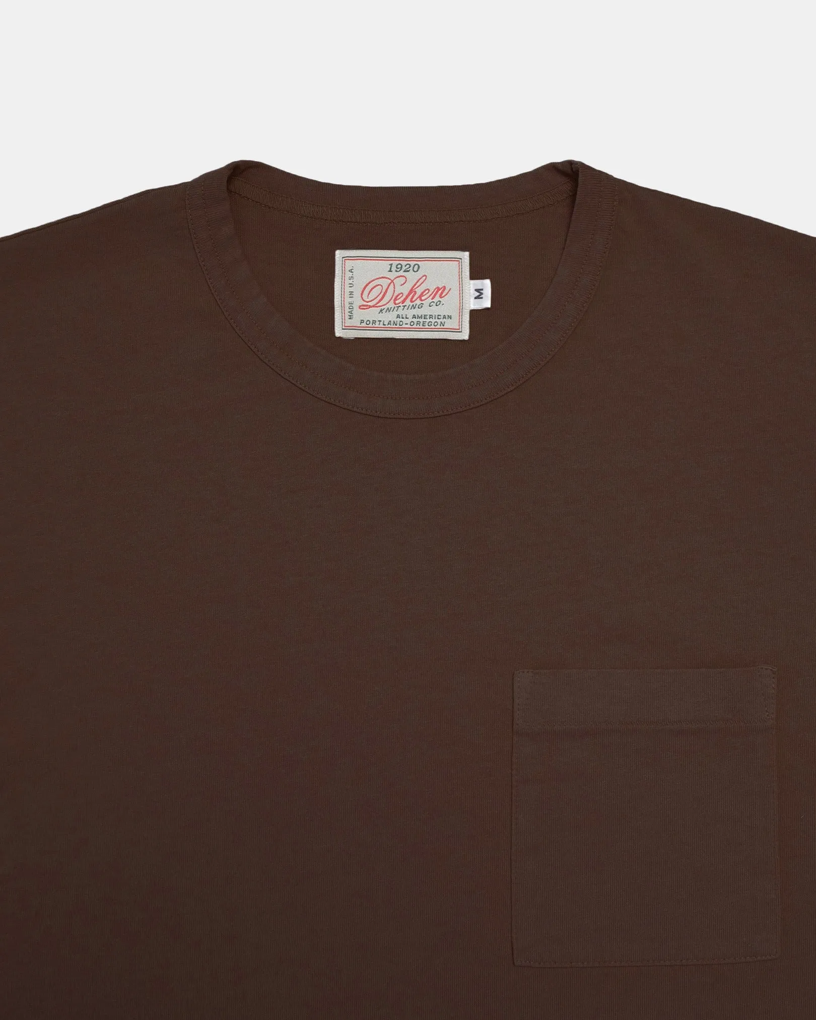 Heavy Duty Long Sleeve Tee - Single Pocket -Brown
