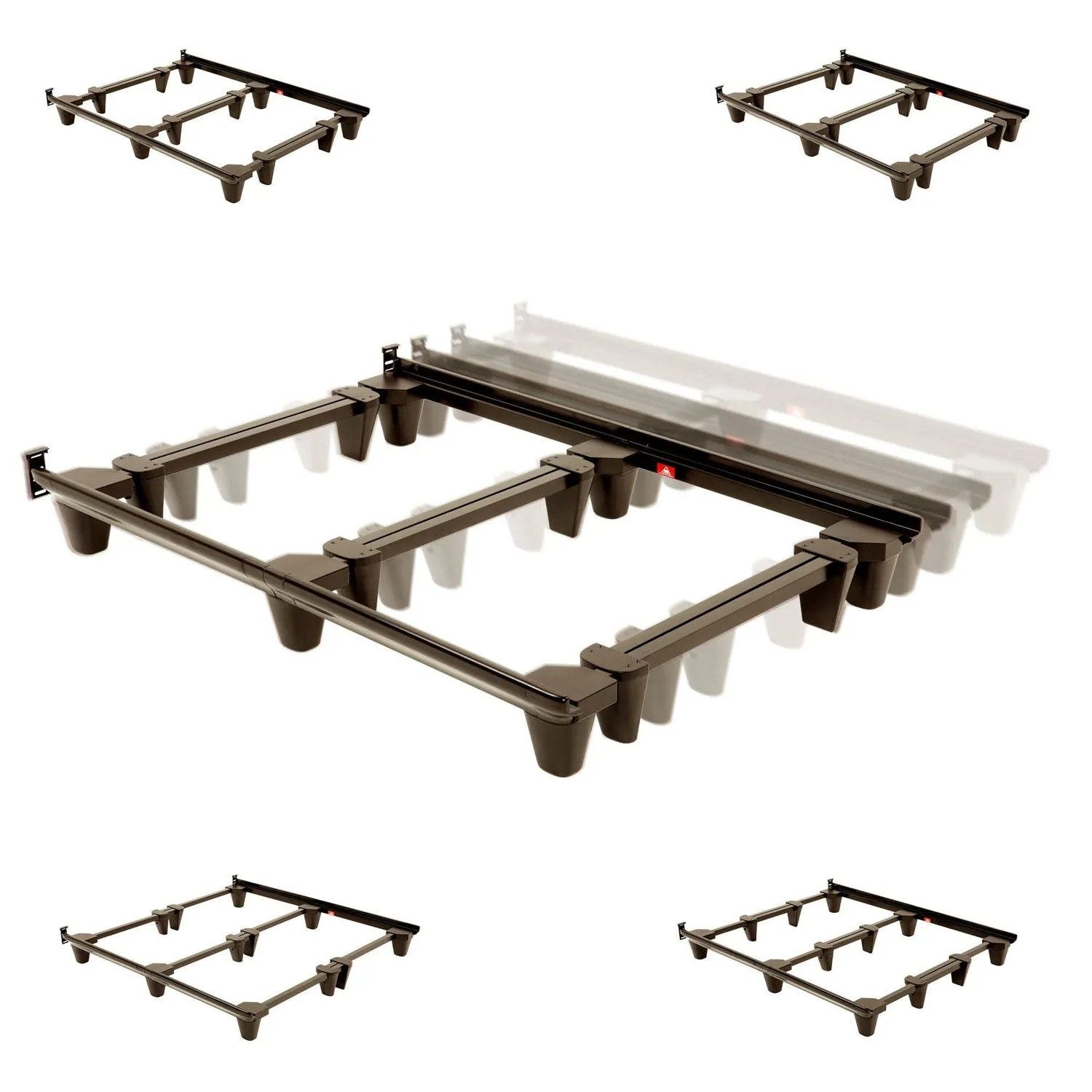 Heavy Duty Metal Bed Frame in Mahogany Finish - Full Queen King California King