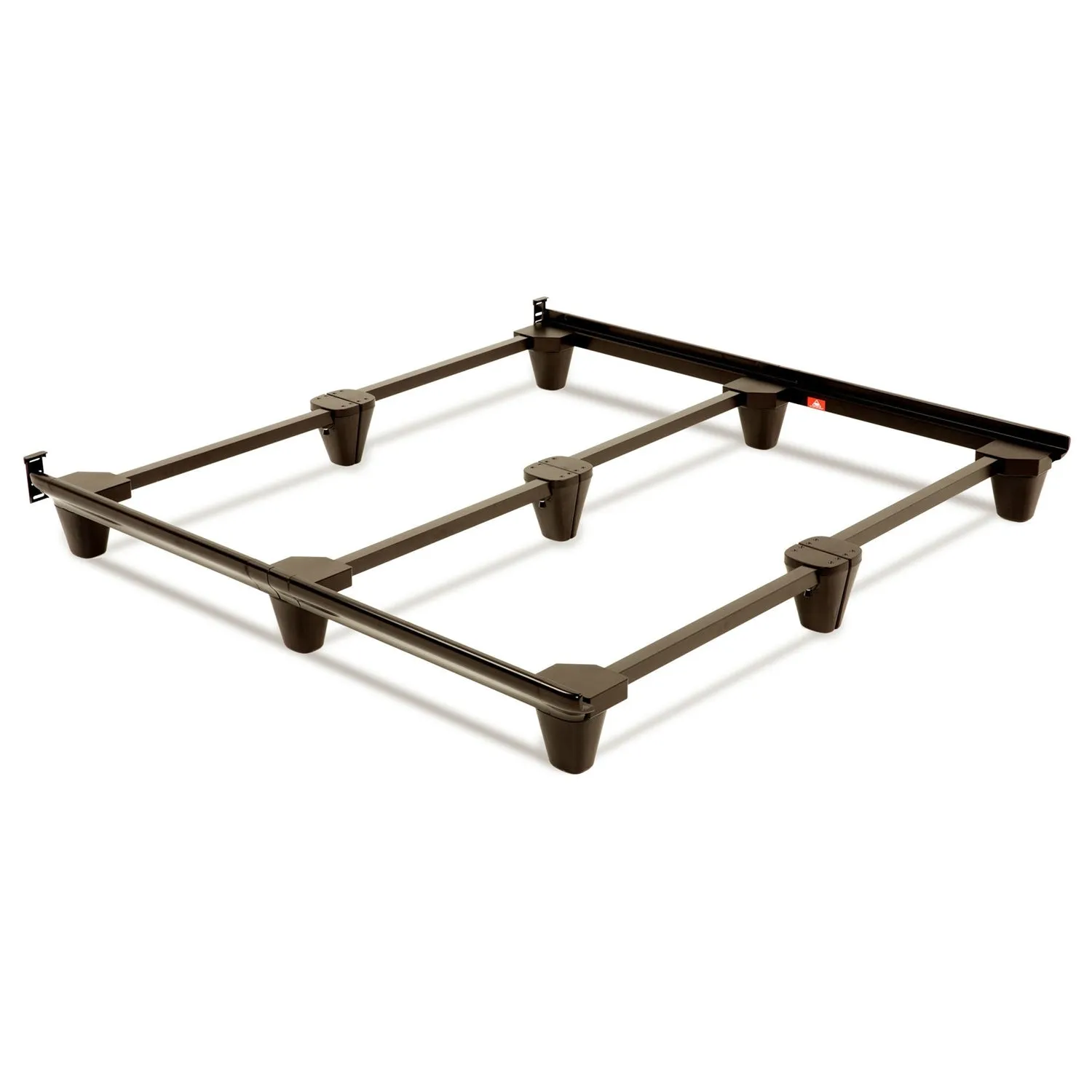 Heavy Duty Metal Bed Frame in Mahogany Finish - Full Queen King California King