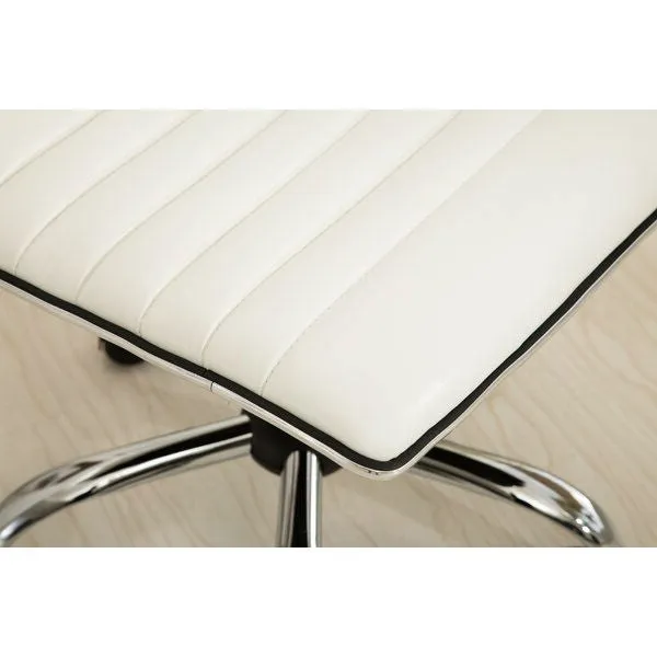 Heavy Duty White Channel-Tufted Conference Chair