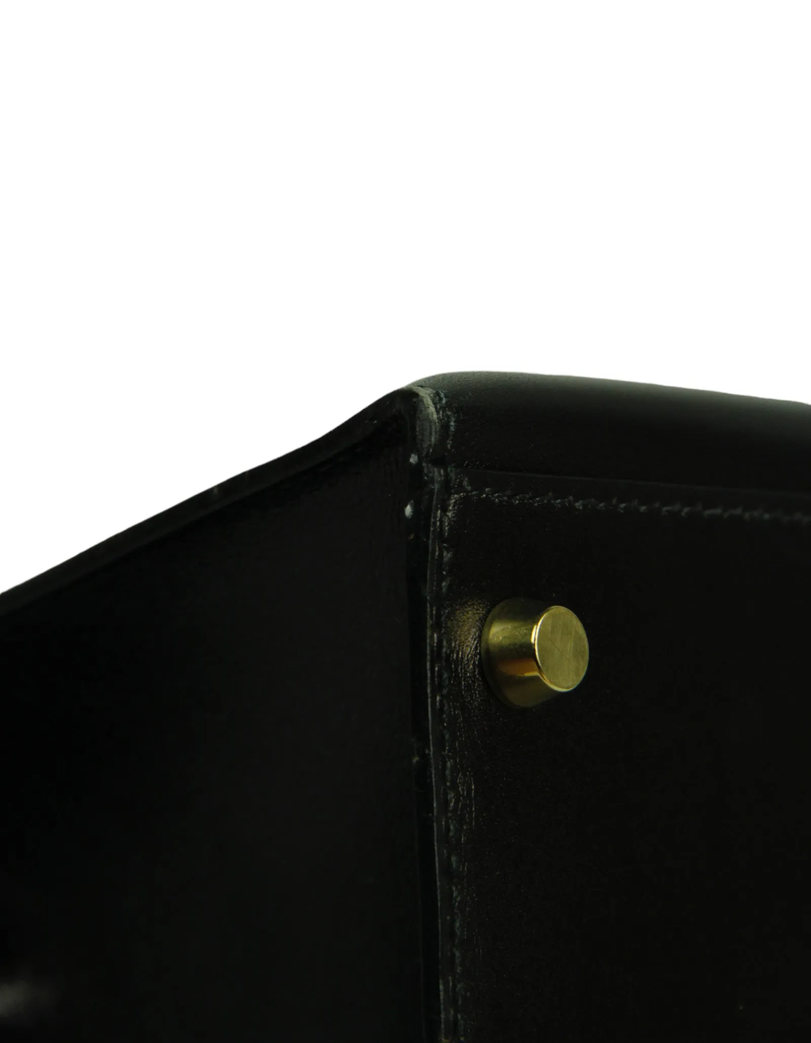 Hermes 32cm Black Box Leather Sellier Kelly Bag GHW