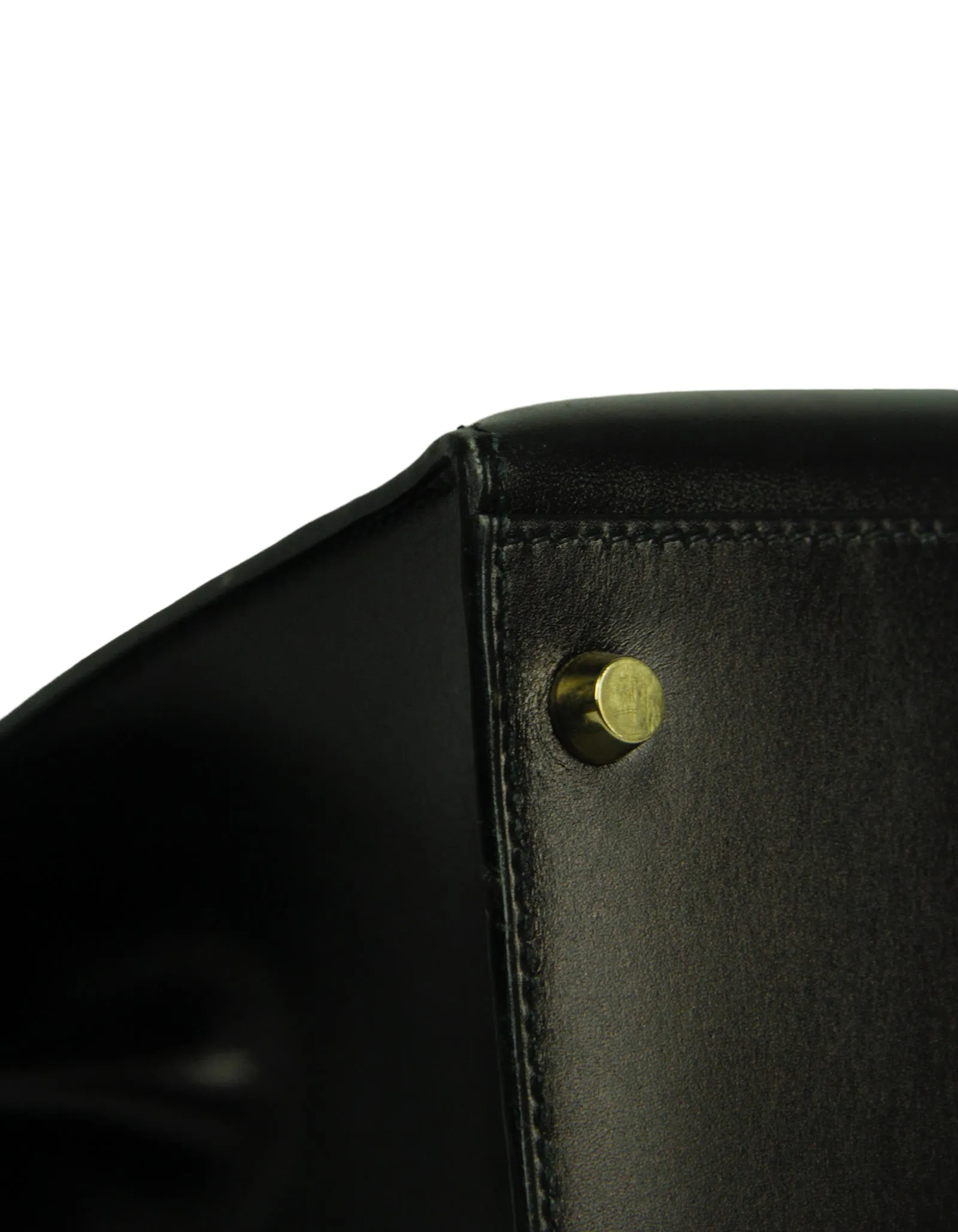 Hermes 32cm Black Box Leather Sellier Kelly Bag GHW