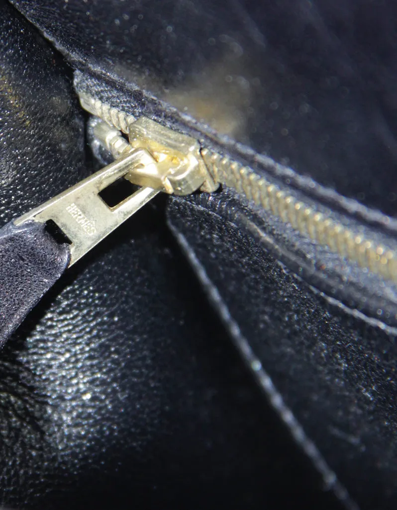 Hermes 32cm Black Box Leather Sellier Kelly Bag GHW