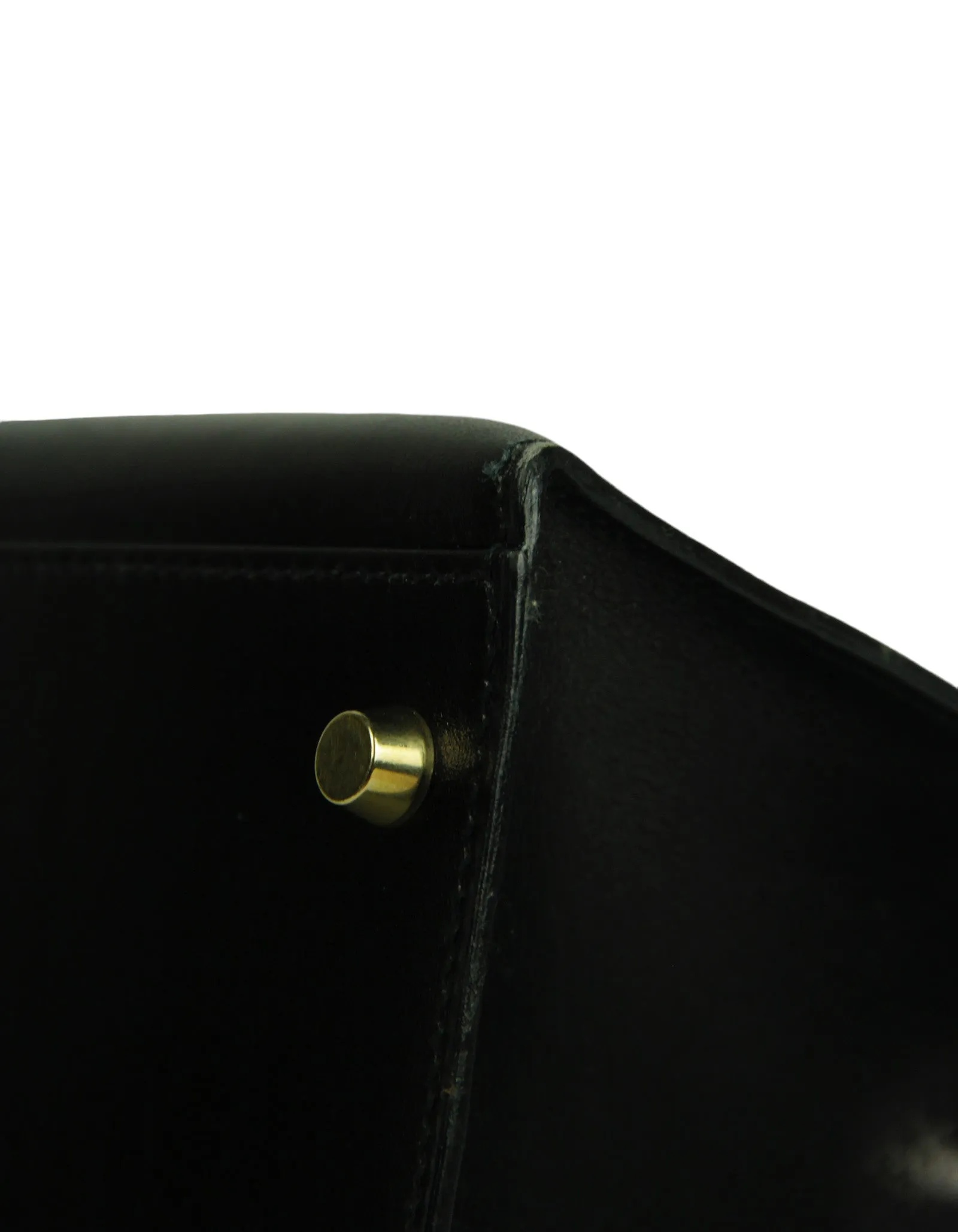 Hermes 32cm Black Box Leather Sellier Kelly Bag GHW