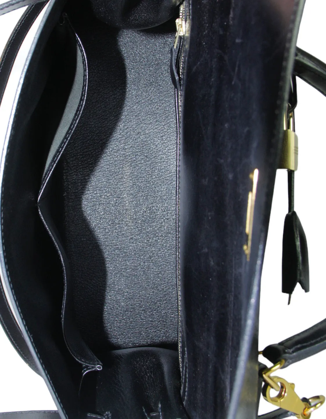 Hermes 32cm Black Box Leather Sellier Kelly Bag GHW