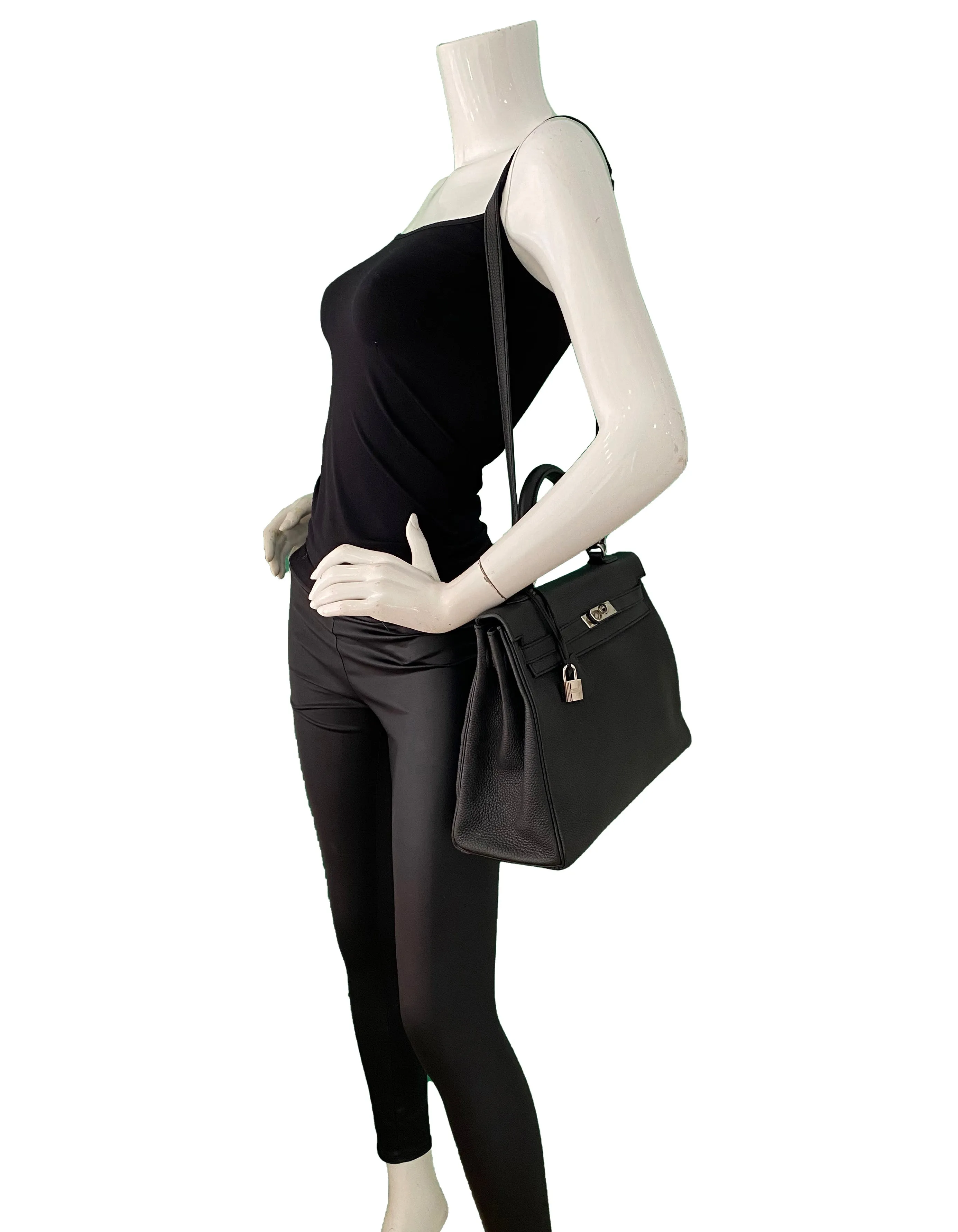 Hermes 35cm Black Togo Leather Kelly Bag PHW