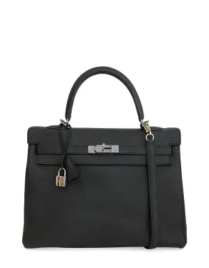 Hermes 35cm Black Togo Leather Kelly Bag PHW