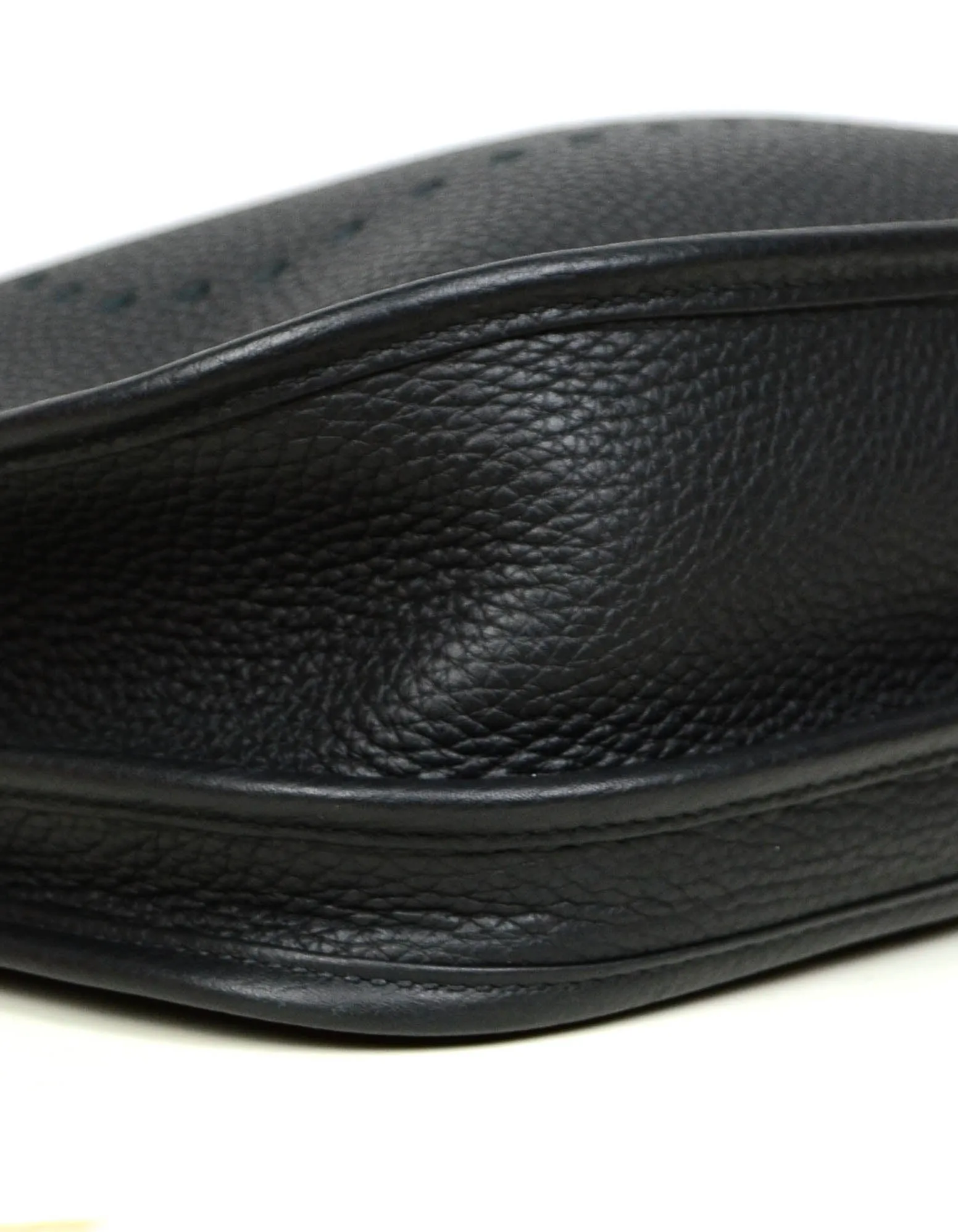 Hermes Black/Gold Taurillon Clemence Leather Evelyne III 29cm PM Bag