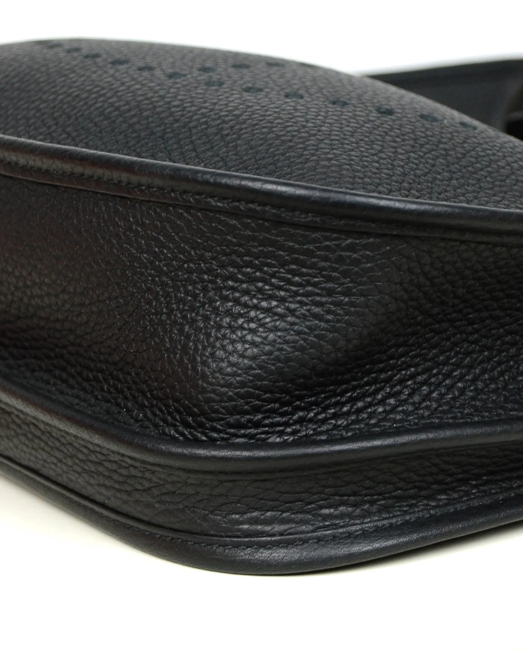 Hermes Black/Gold Taurillon Clemence Leather Evelyne III 29cm PM Bag