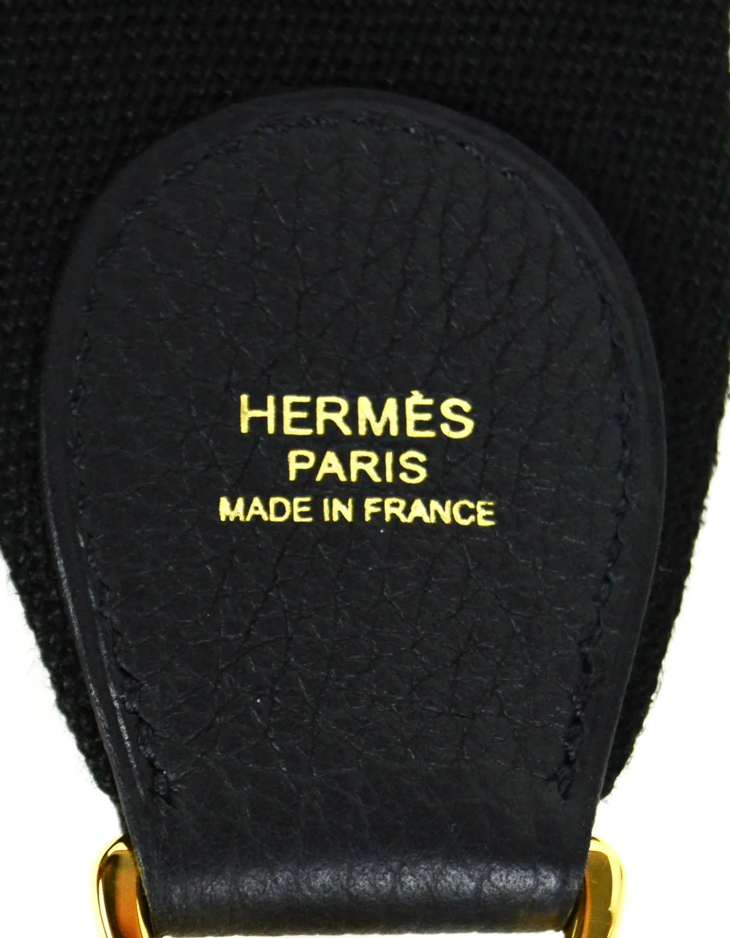 Hermes Black/Gold Taurillon Clemence Leather Evelyne III 29cm PM Bag