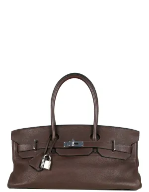Hermes Brown Taurillon Clemence JPG Shoulder Birkin 42