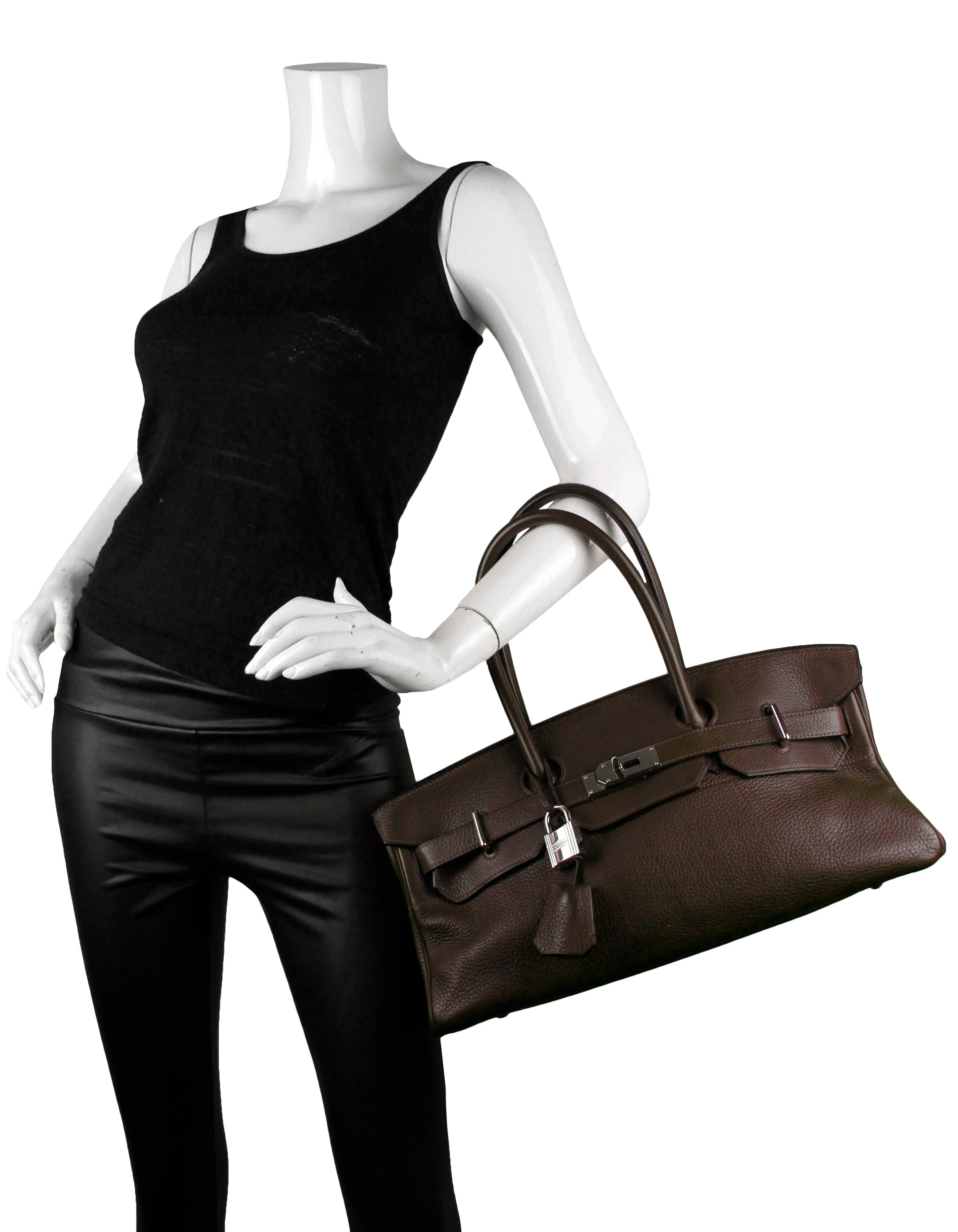 Hermes Brown Taurillon Clemence JPG Shoulder Birkin 42