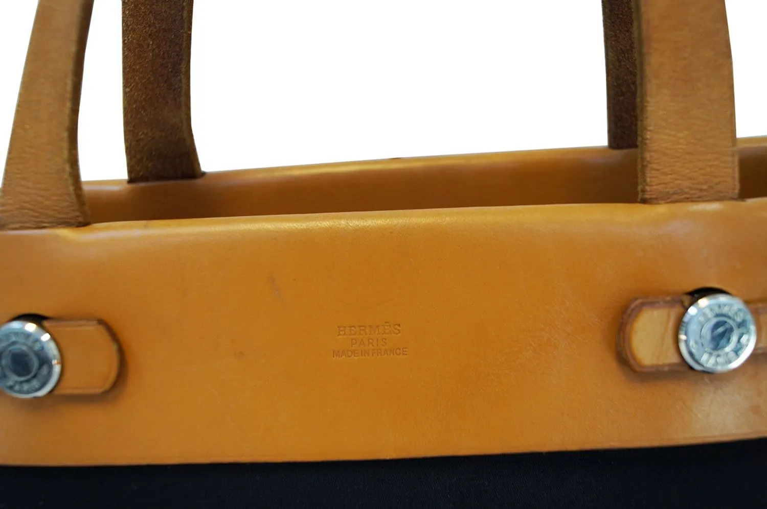 HERMES Calfskin Leather Herbag Cabas PM 2 in 1 Shoulder Bag