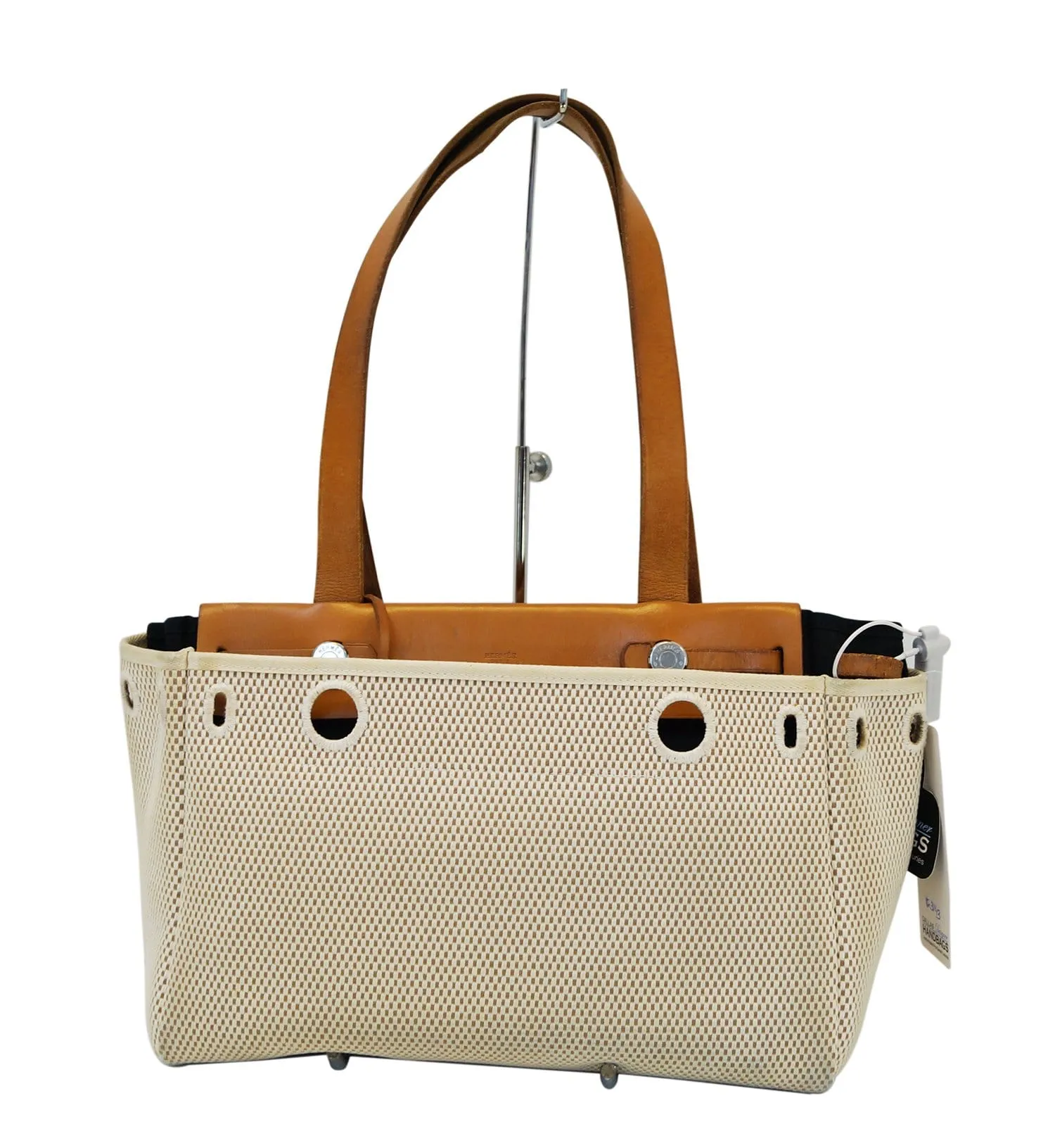 HERMES Calfskin Leather Herbag Cabas PM 2 in 1 Shoulder Bag