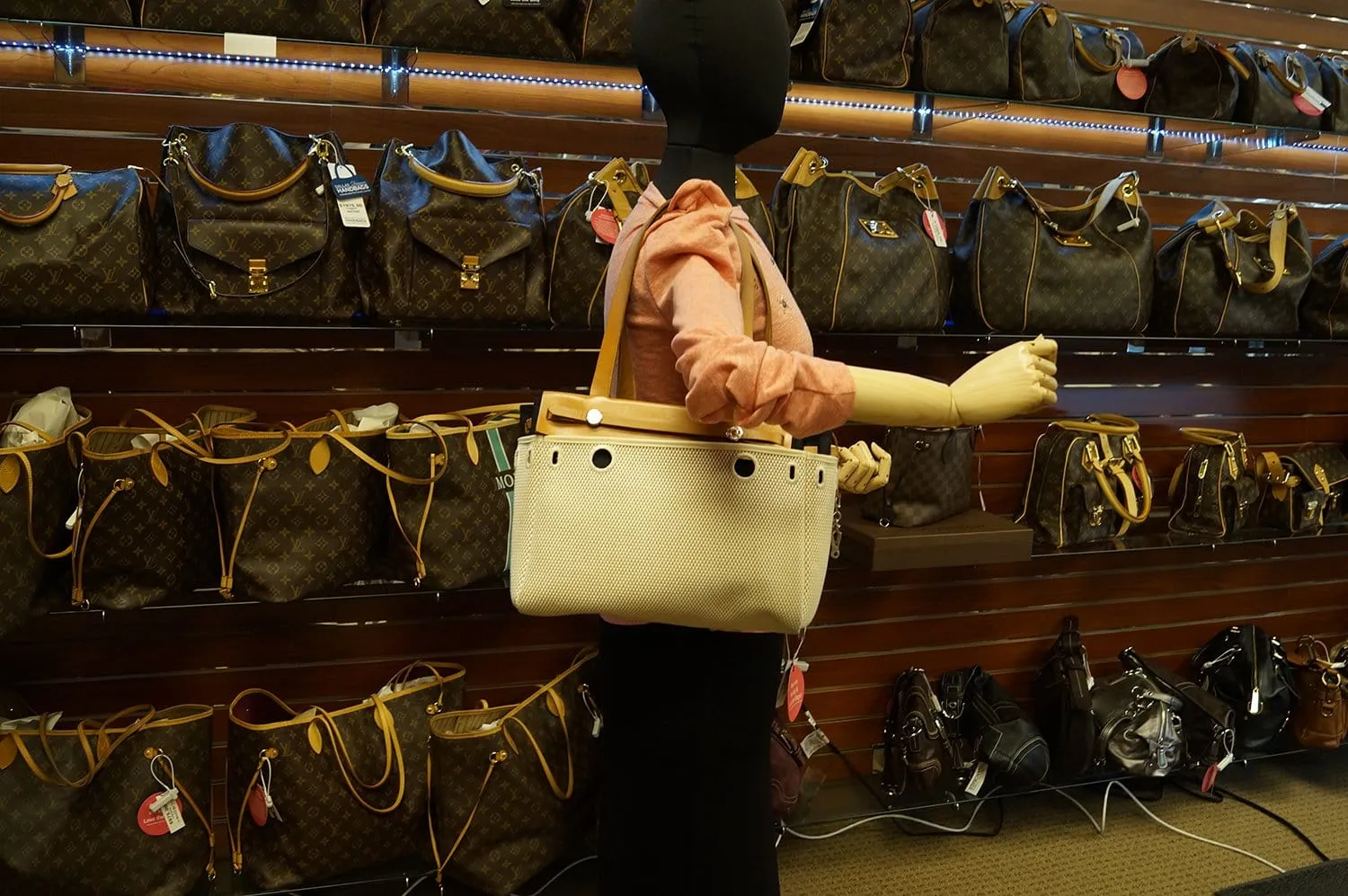 HERMES Calfskin Leather Herbag Cabas PM 2 in 1 Shoulder Bag