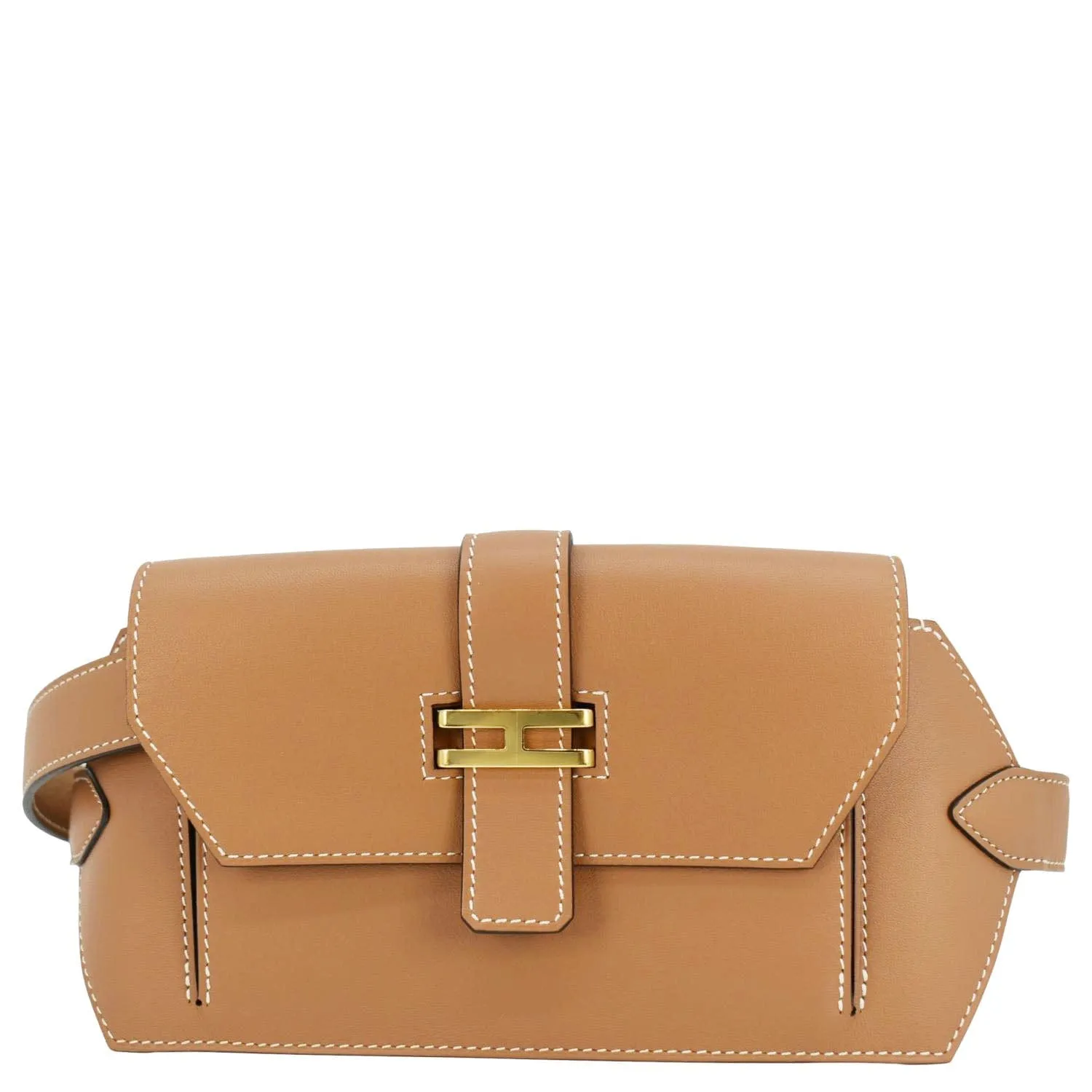 HERMES Elan Leather Pocket Belt Bag Brown