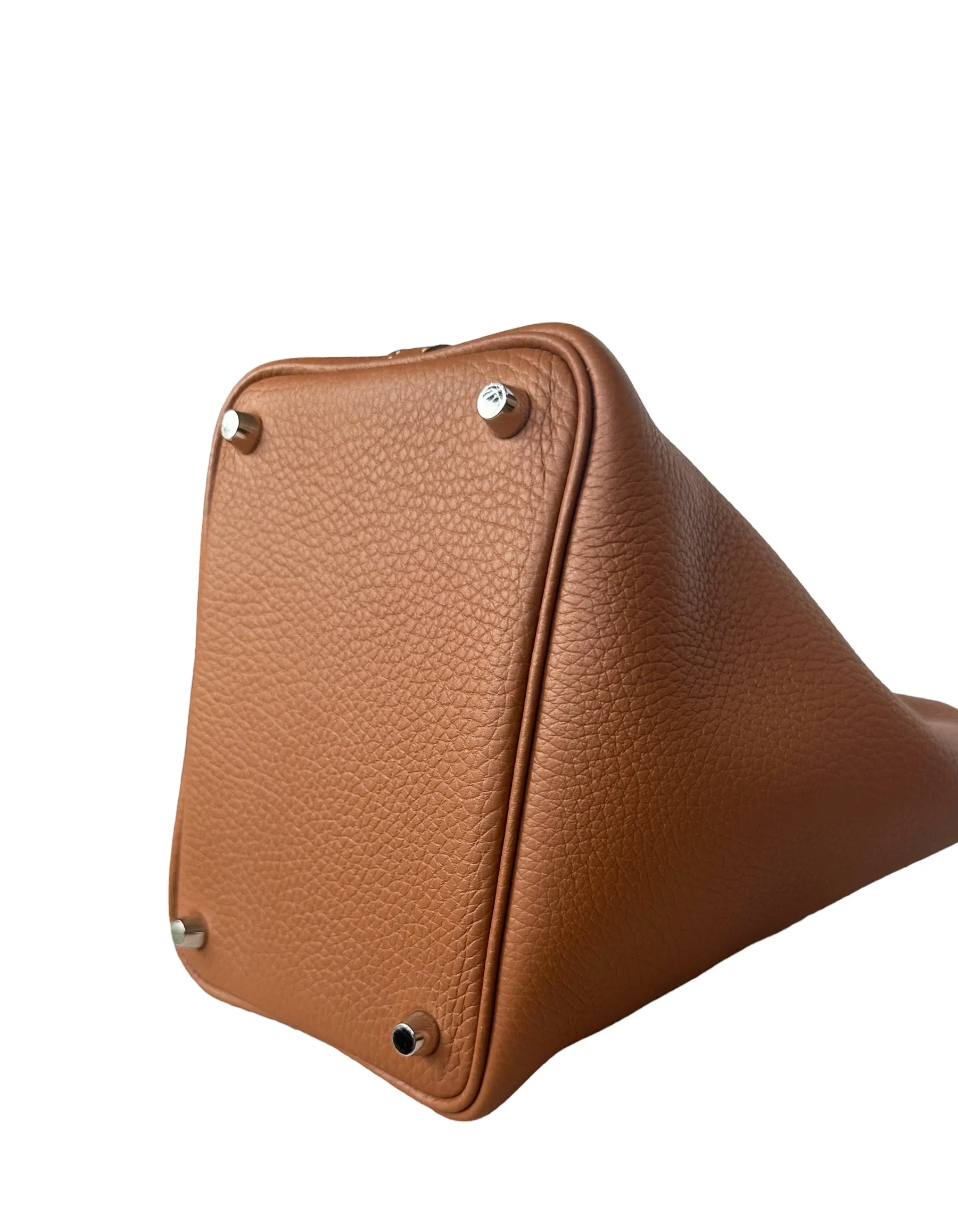 Hermes Gold Tan Taurillon Clemence Leather Picotin Lock 18 PM Bag