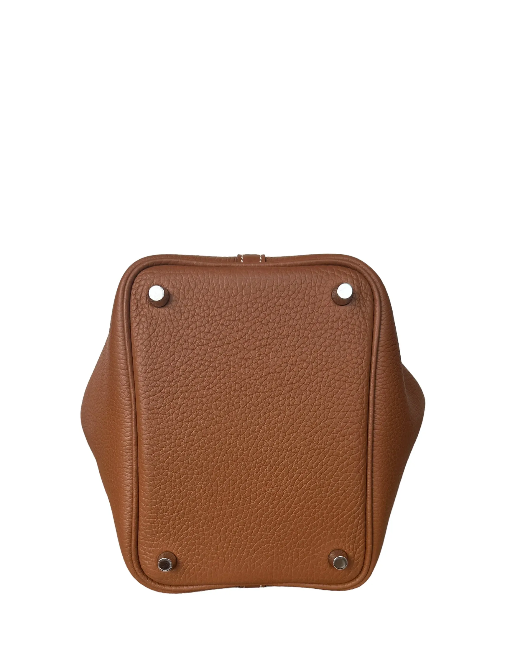 Hermes Gold Tan Taurillon Clemence Leather Picotin Lock 18 PM Bag