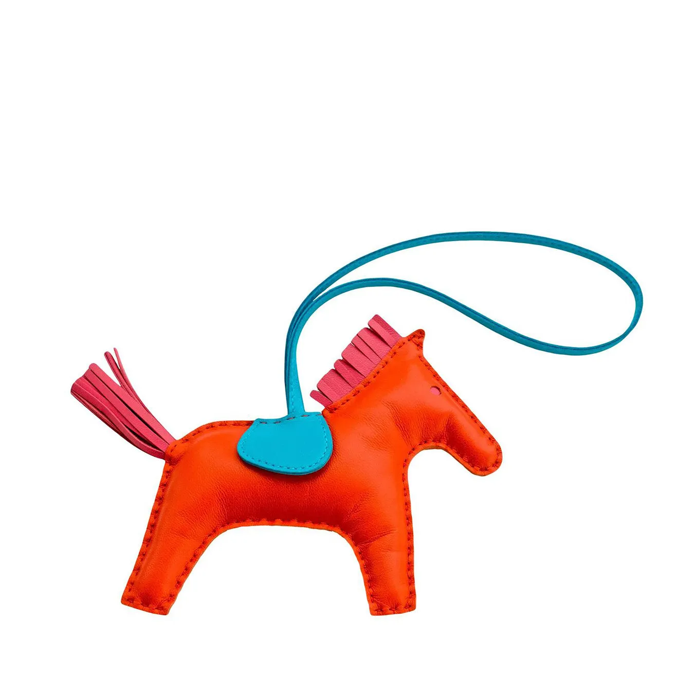 Hermes Orange Poppy Rose Azalea Rodeo Horse Charm MM for Birkin Kelly Latest