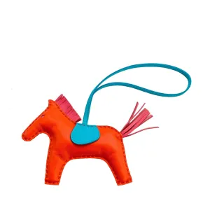 Hermes Orange Poppy Rose Azalea Rodeo Horse Charm MM for Birkin Kelly Latest