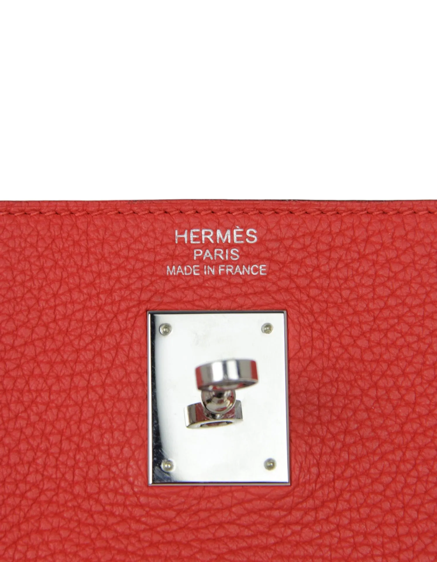 Hermes Red Togo Leather 35cm Kelly Bag PHW