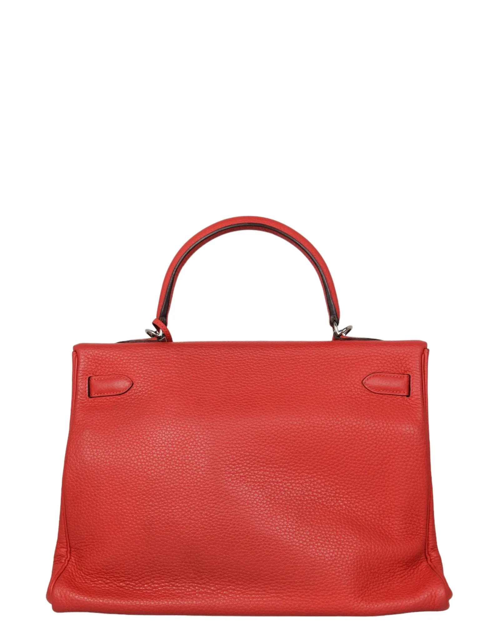 Hermes Red Togo Leather 35cm Kelly Bag PHW