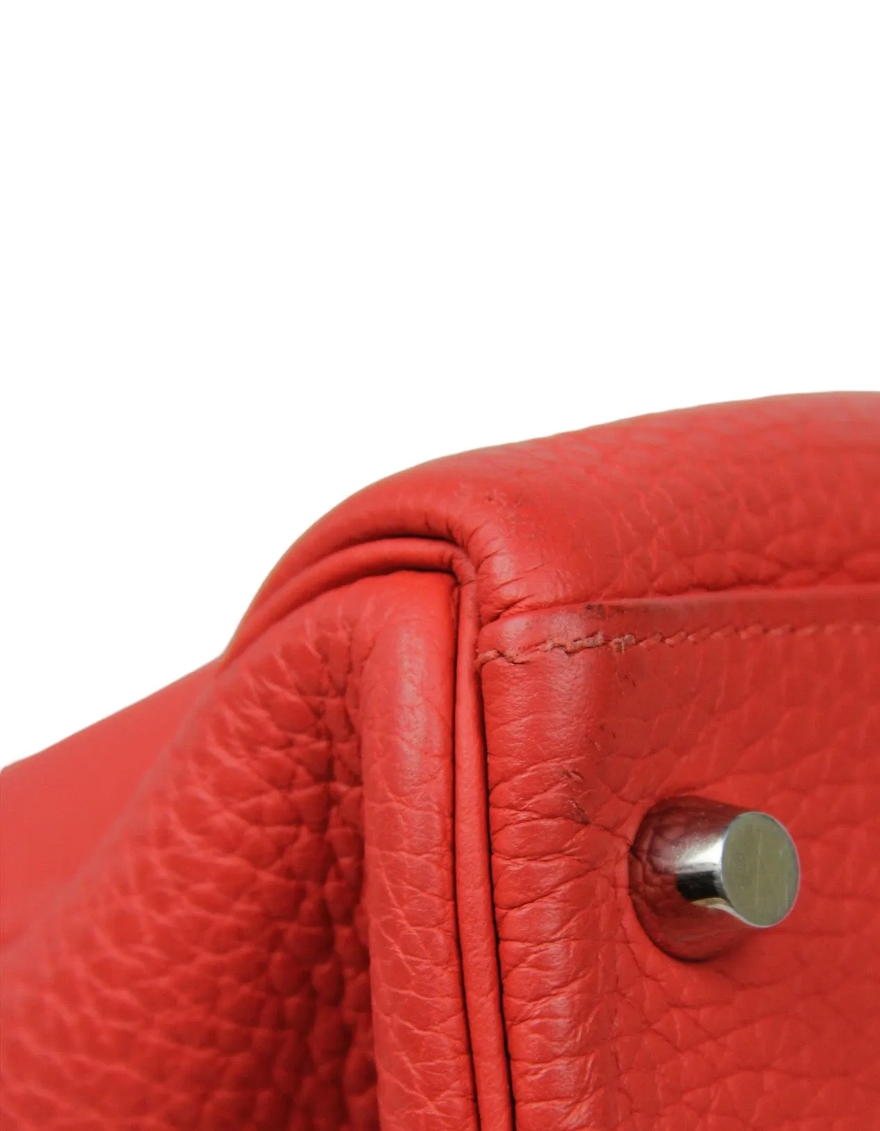 Hermes Red Togo Leather 35cm Kelly Bag PHW