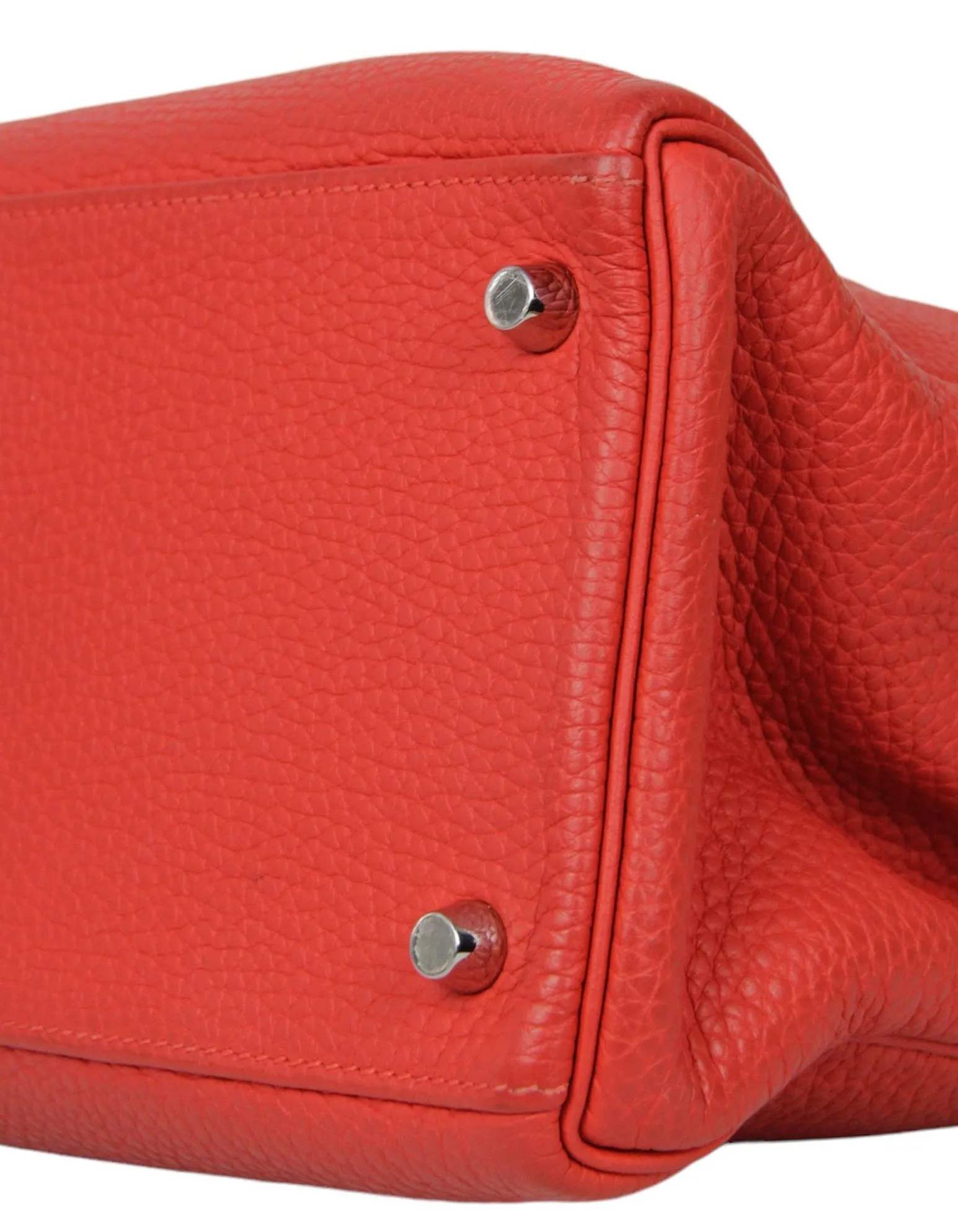 Hermes Red Togo Leather 35cm Kelly Bag PHW