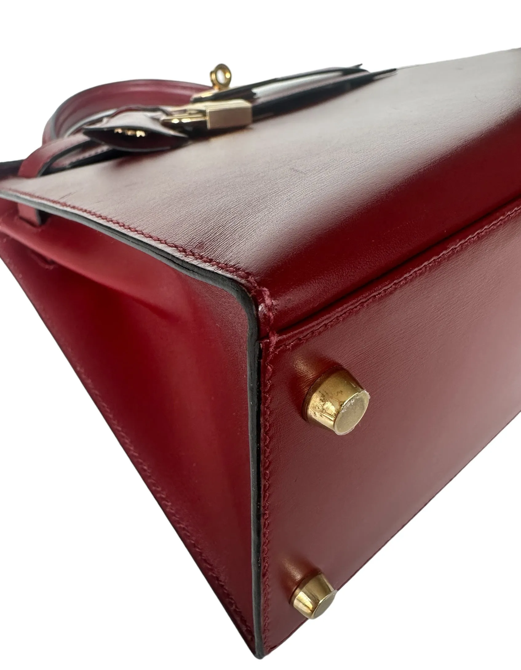 Hermes Rouge H Leather 28cm Kelly Sellier Bag GHW