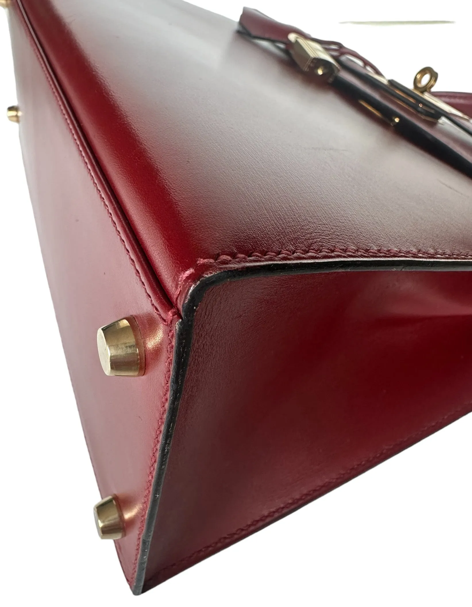 Hermes Rouge H Leather 28cm Kelly Sellier Bag GHW