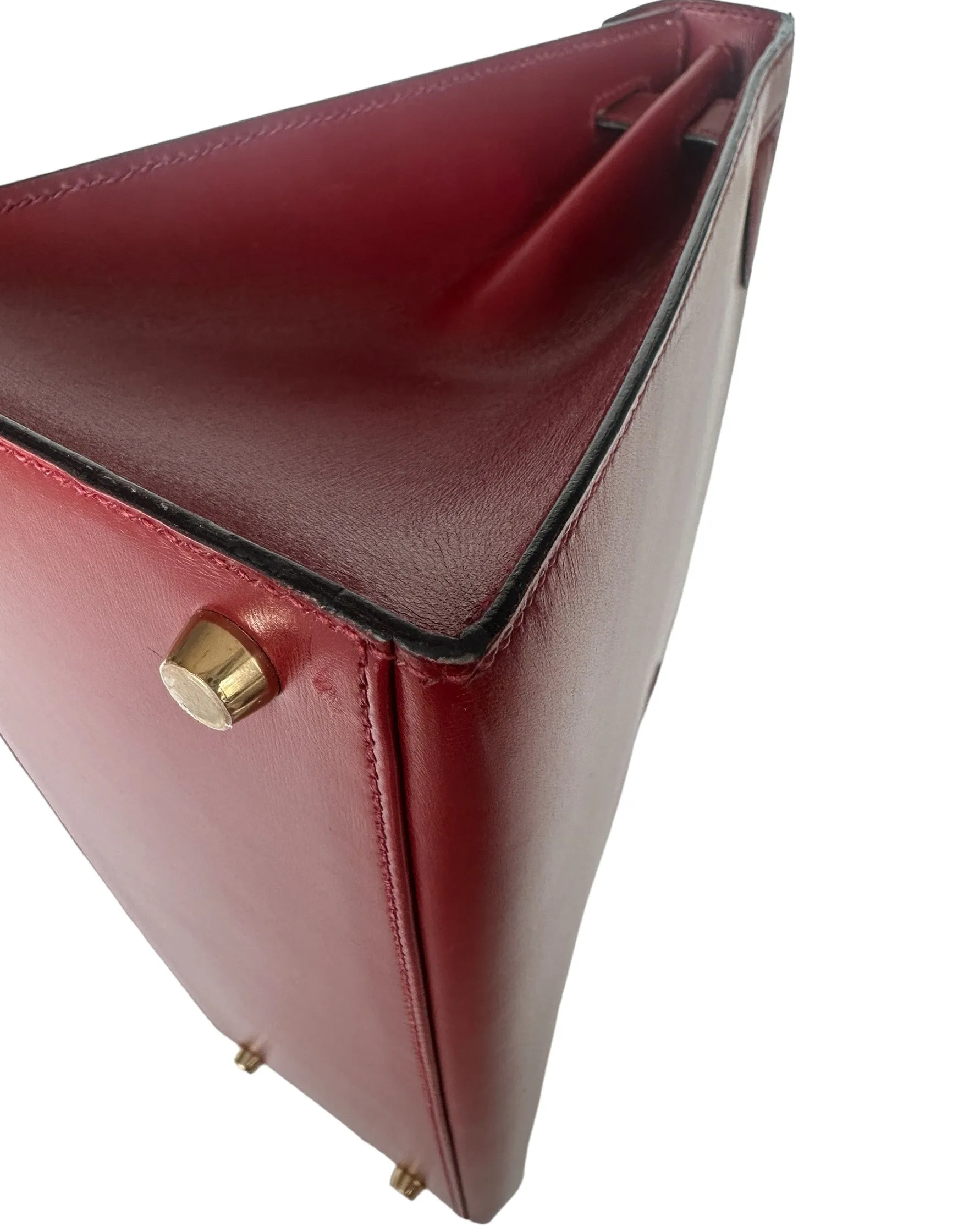 Hermes Rouge H Leather 28cm Kelly Sellier Bag GHW