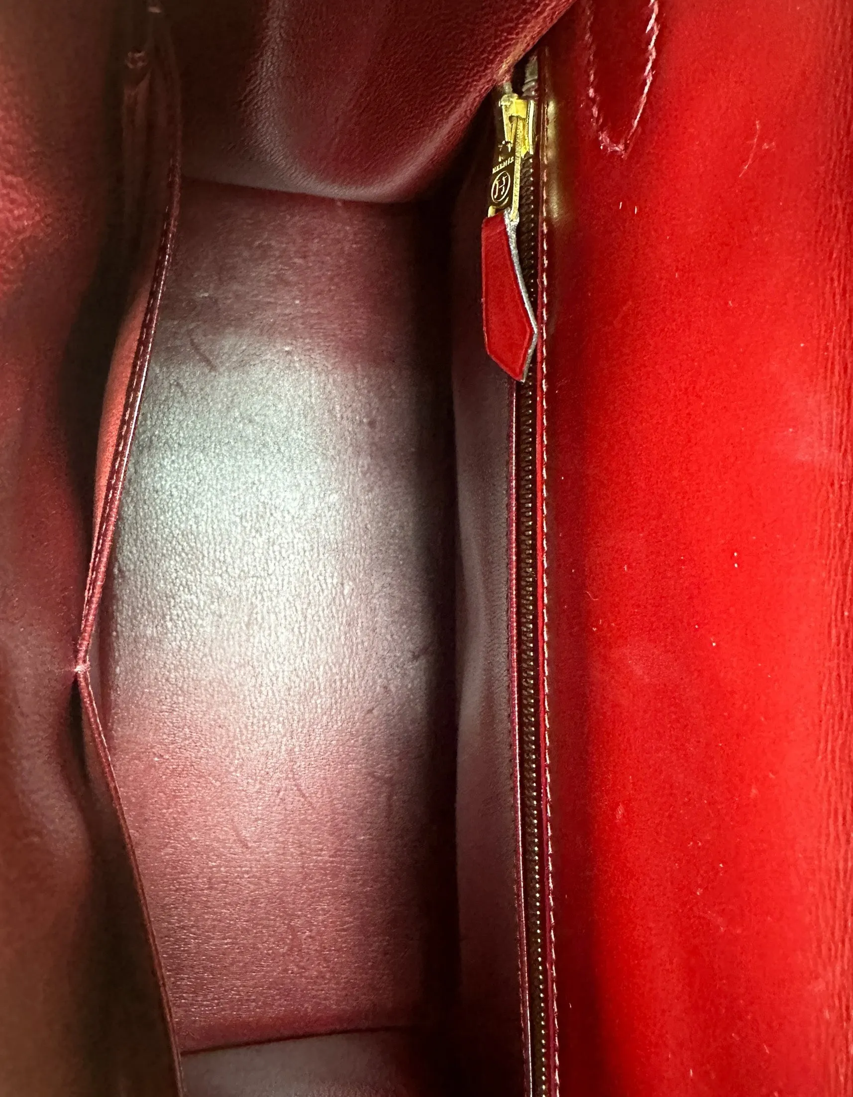 Hermes Rouge H Leather 28cm Kelly Sellier Bag GHW