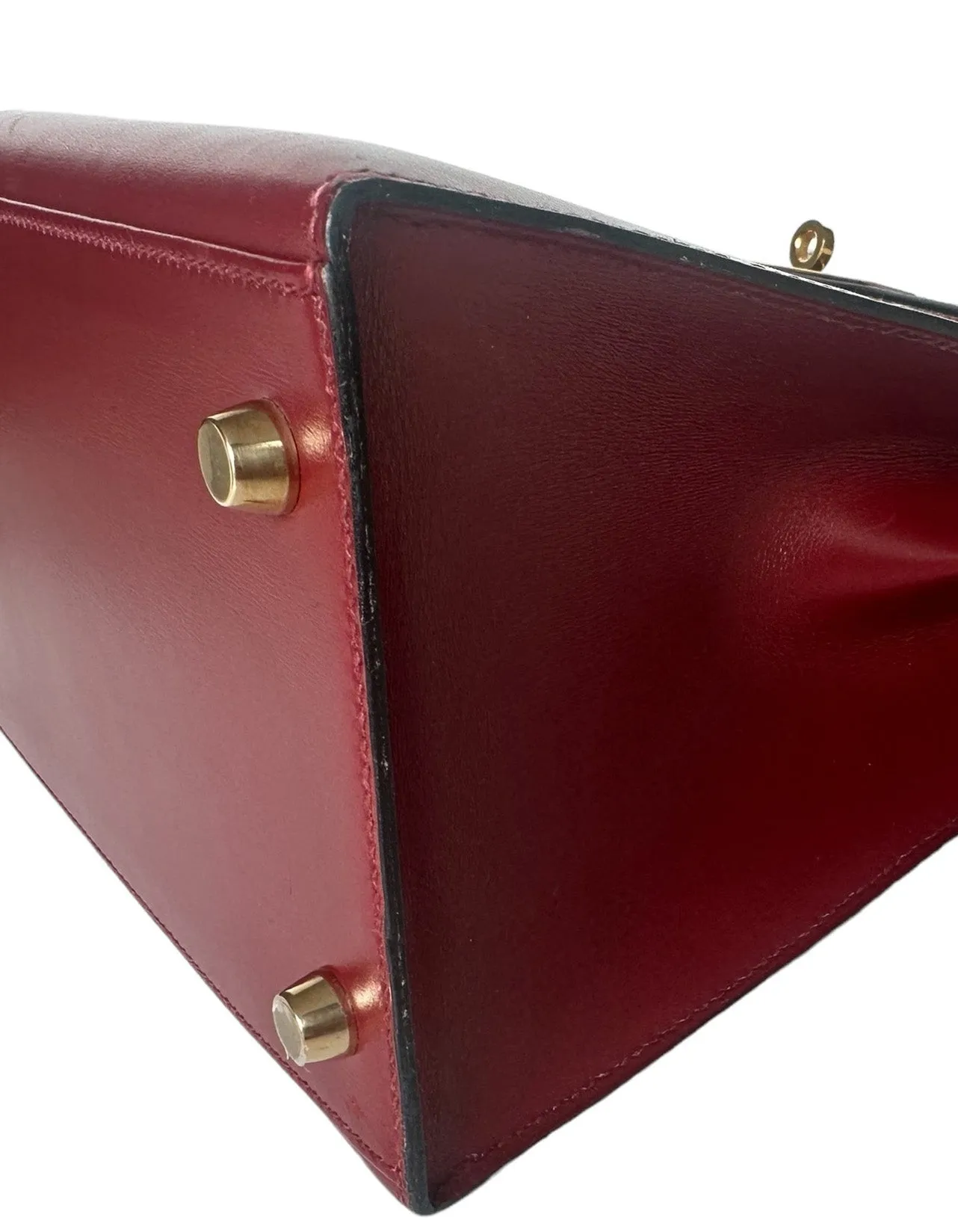 Hermes Rouge H Leather 28cm Kelly Sellier Bag GHW