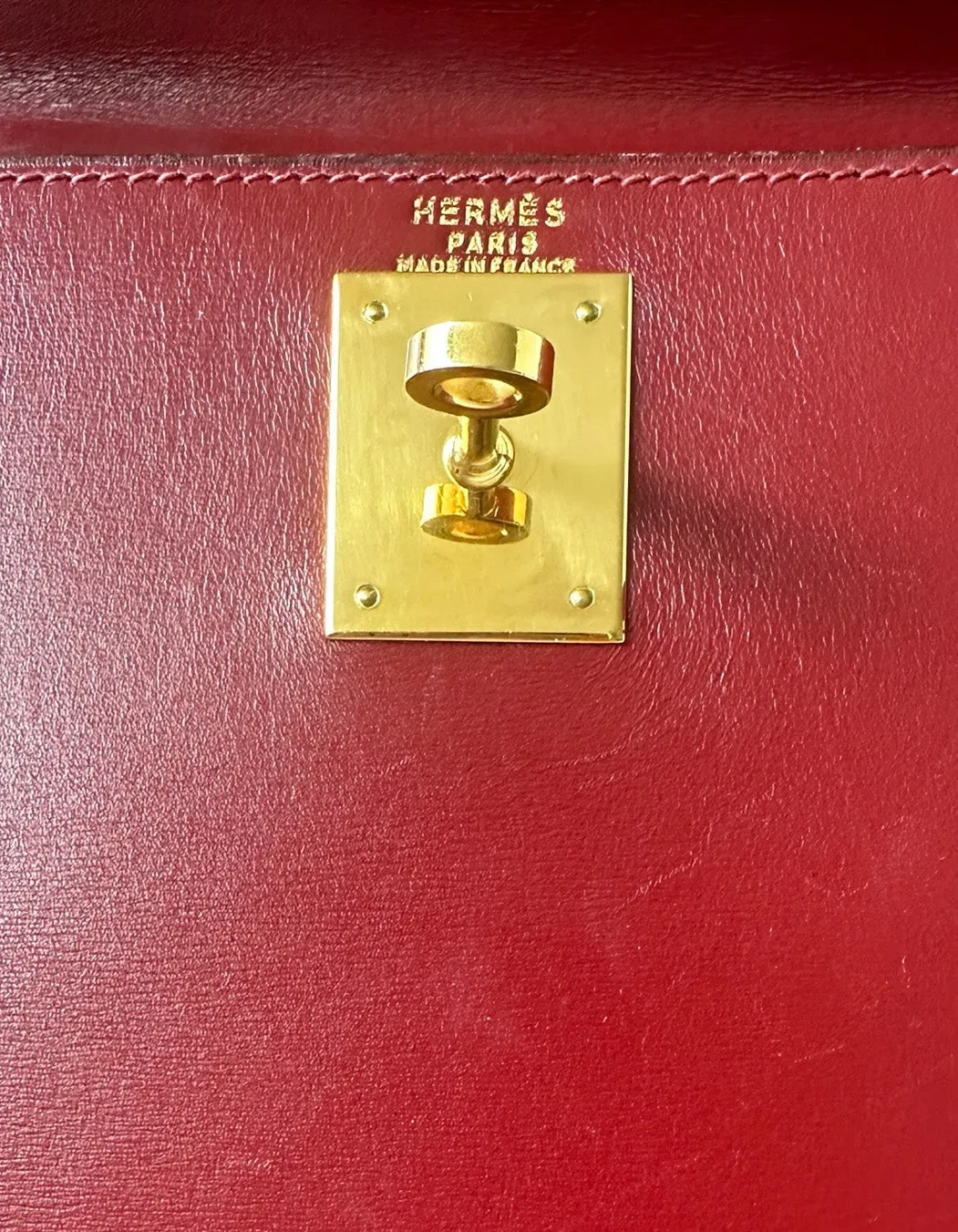 Hermes Rouge H Leather 28cm Kelly Sellier Bag GHW
