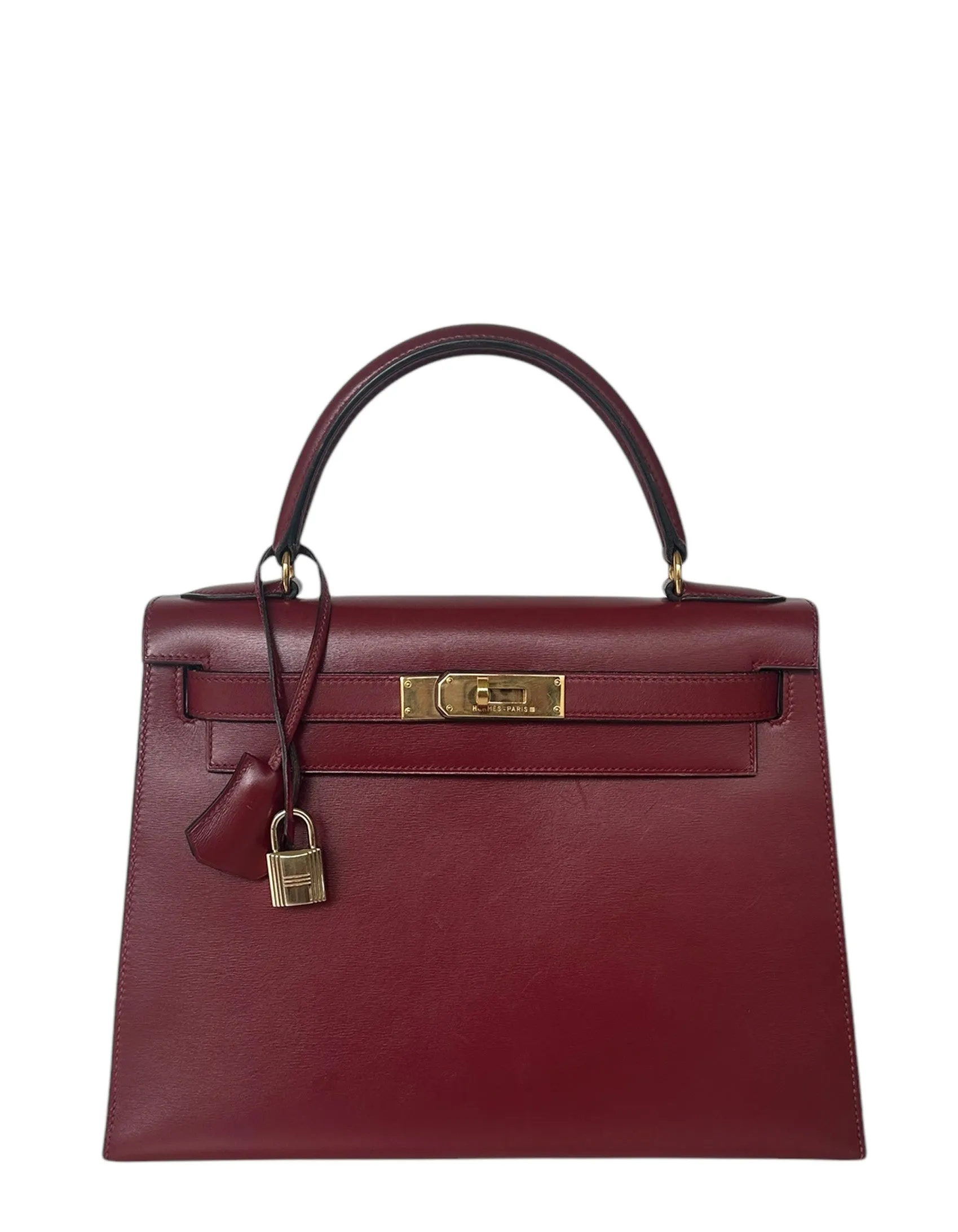 Hermes Rouge H Leather 28cm Kelly Sellier Bag GHW