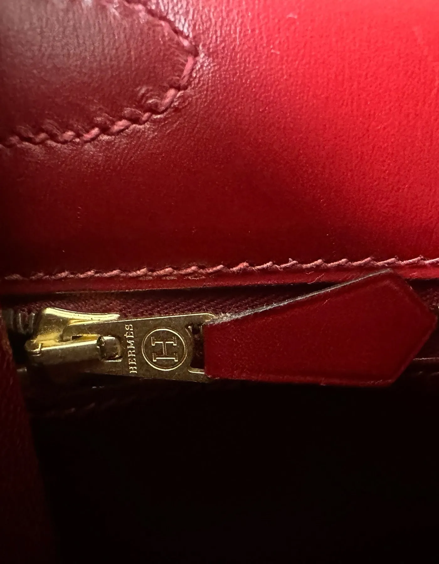 Hermes Rouge H Leather 28cm Kelly Sellier Bag GHW