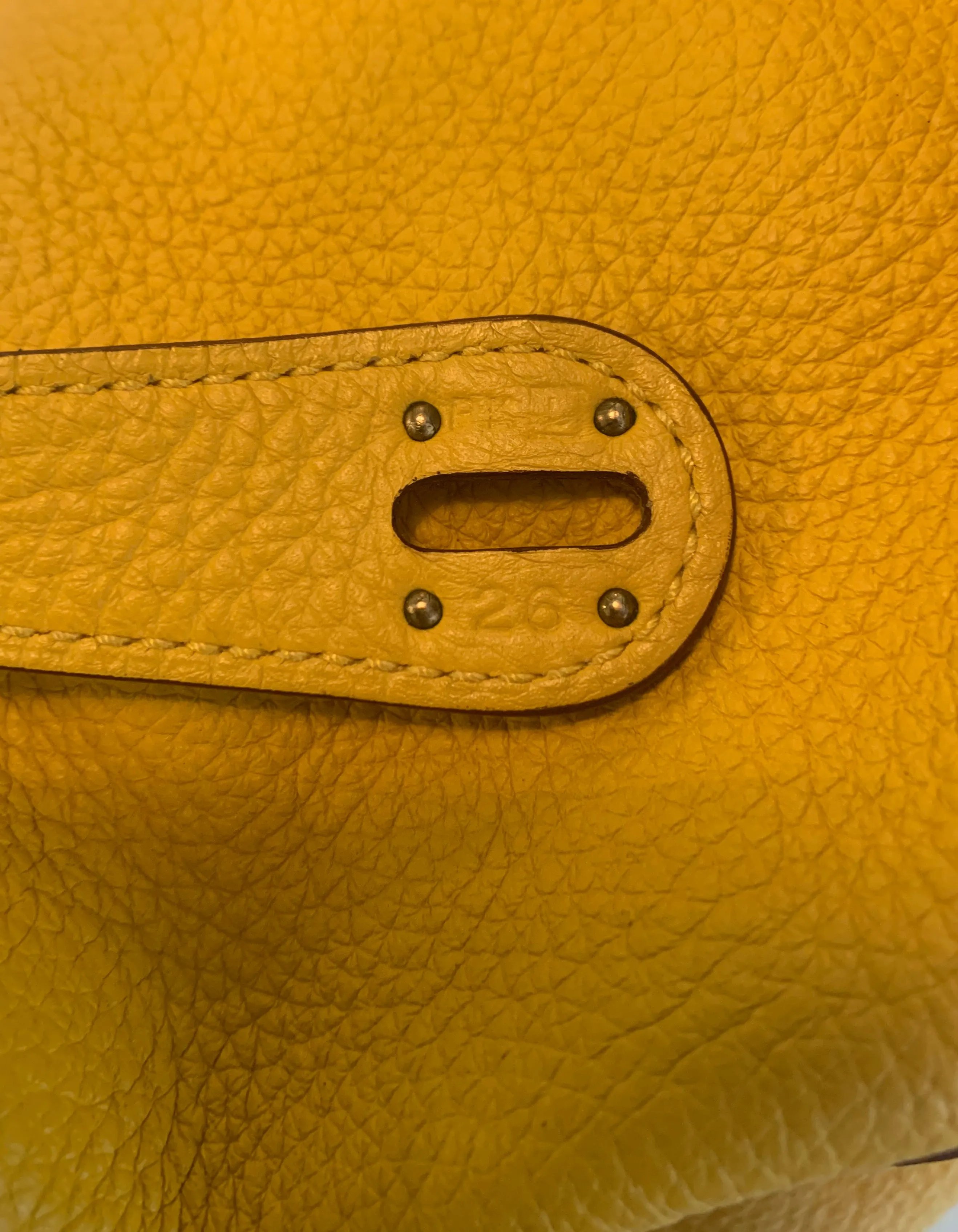 Hermes Yellow Clemence Leather Lindy 30 Bag